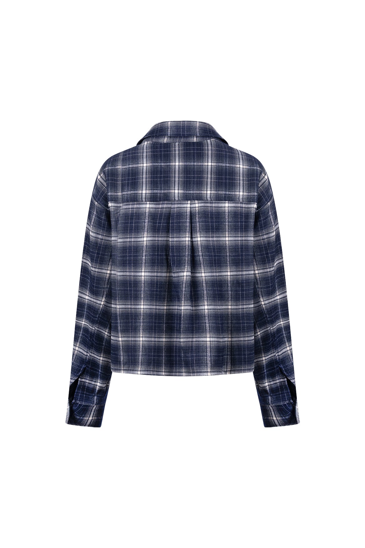 Macy Blouse Check | Navy/Offwhite