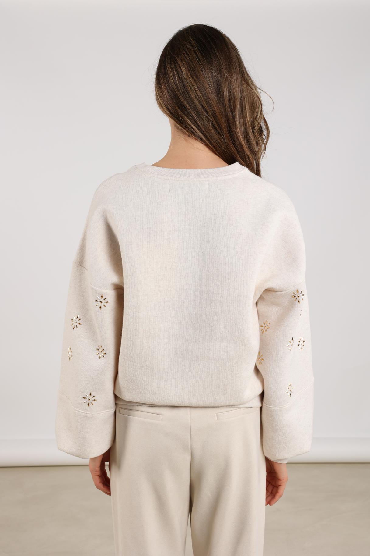 Amadora Sweater Flowerstuds | Sand