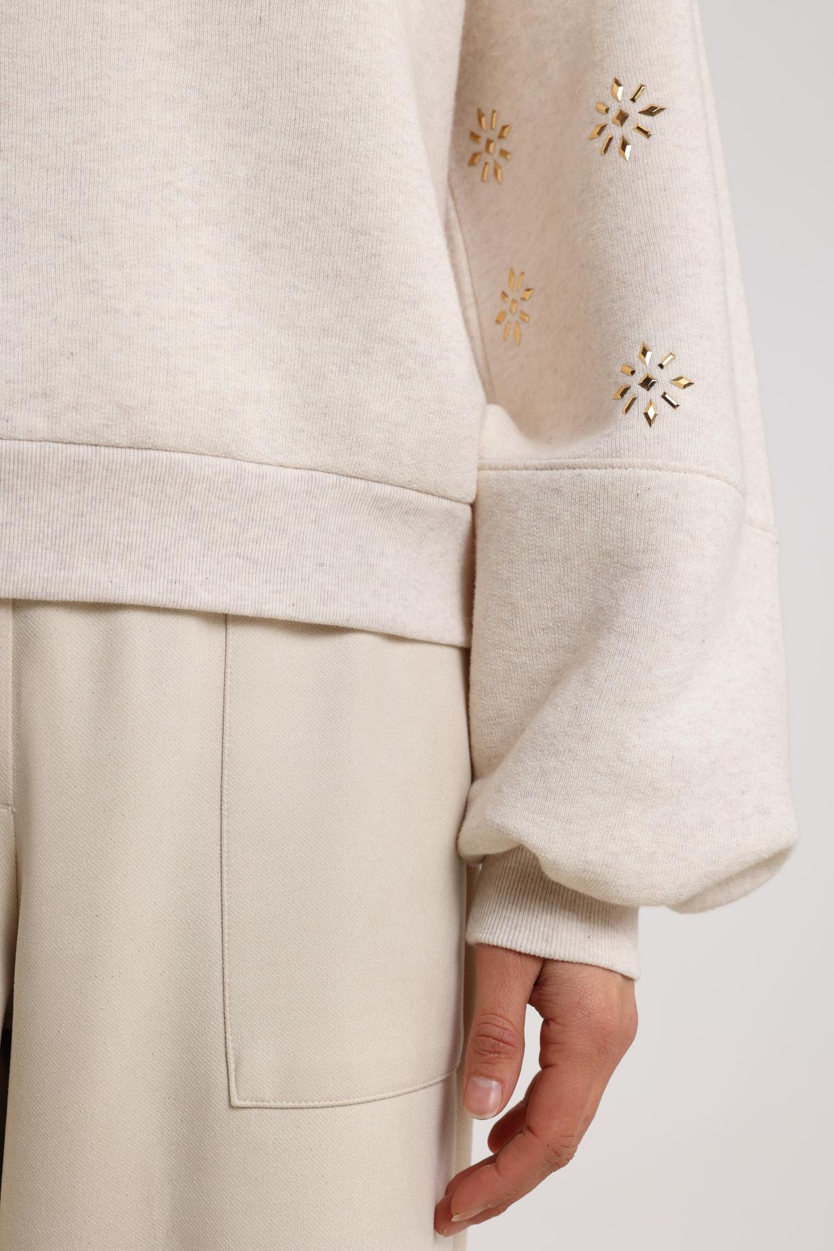 Amadora Sweater Flowerstuds | Sand