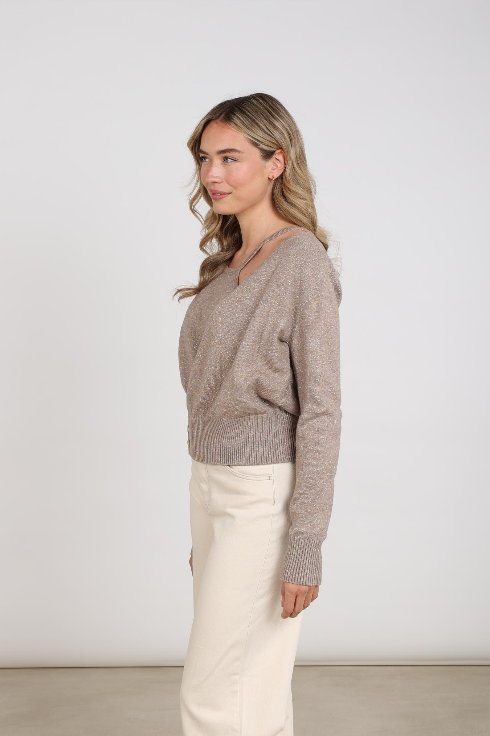 Kolli Pullover Lurex | Taupe