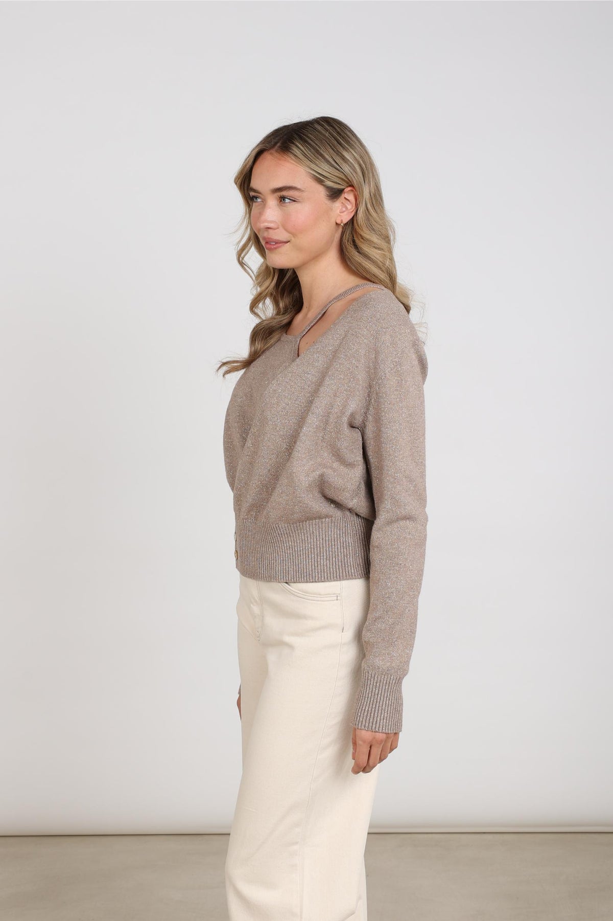 Kolli Pullover Lurex | Taupe