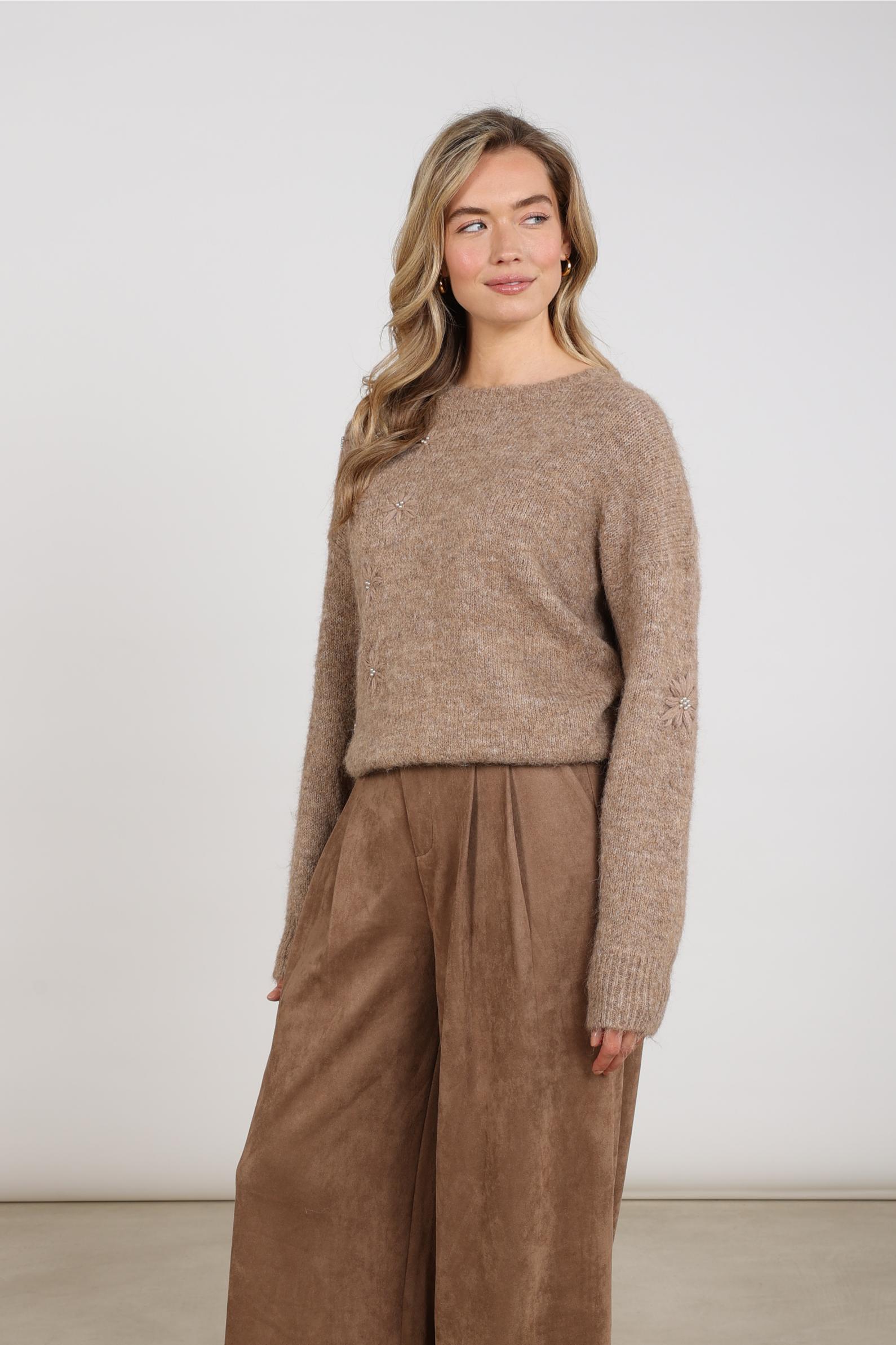 Konstanza Pullover Flower | Taupe