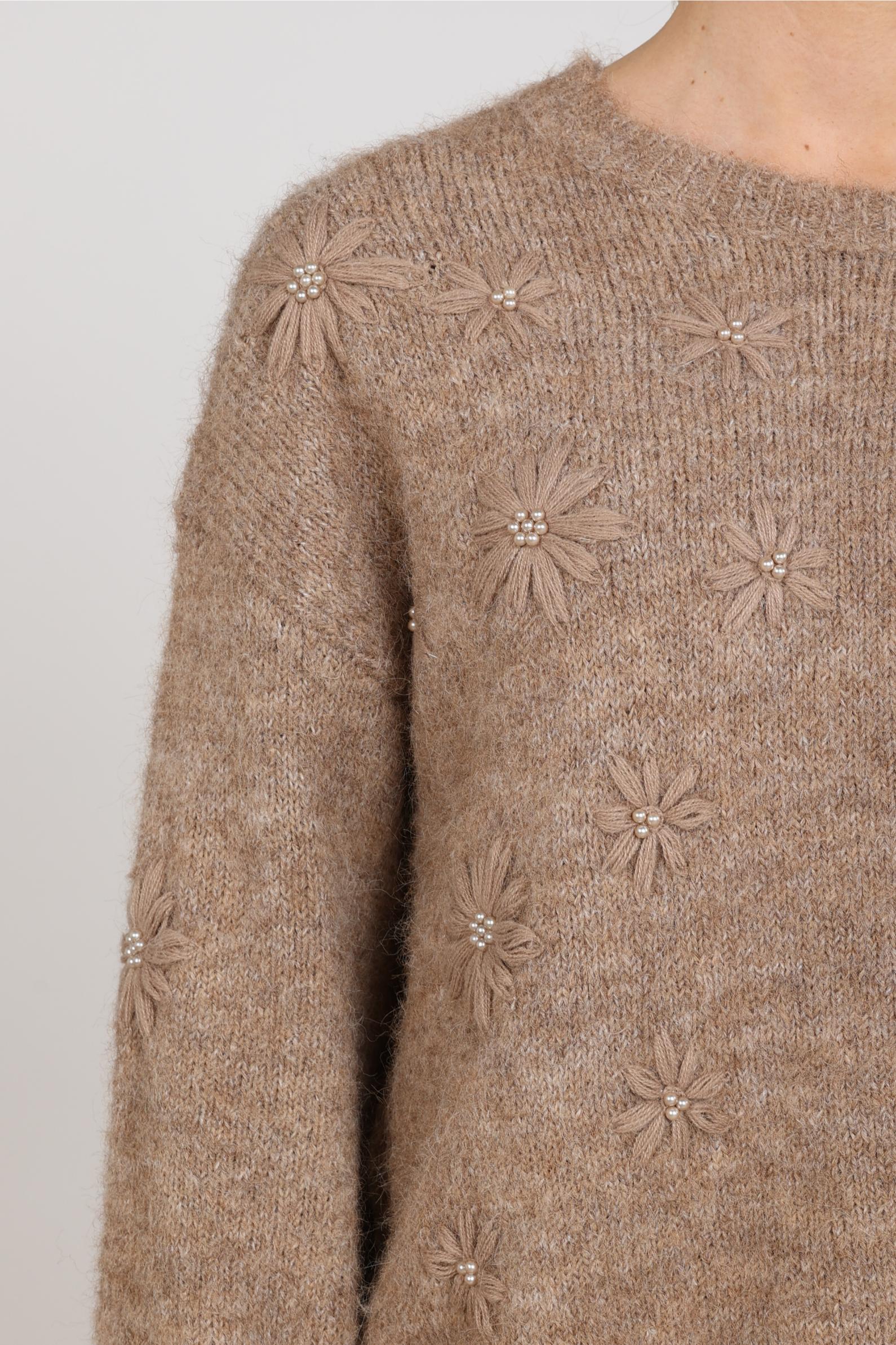 Konstanza Pullover Flower | Taupe