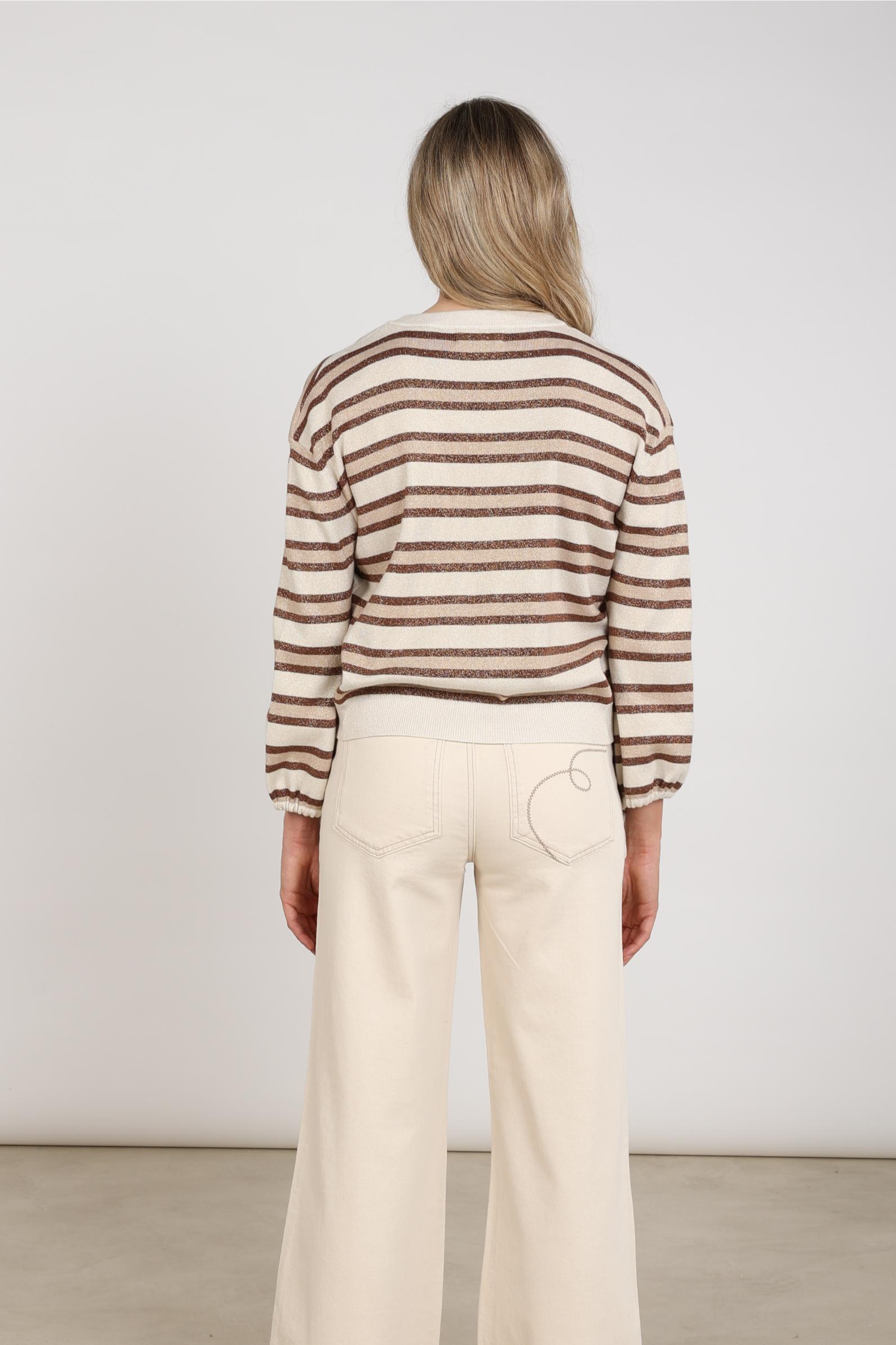 Kim Pullover Stripe | Sand/Toffee