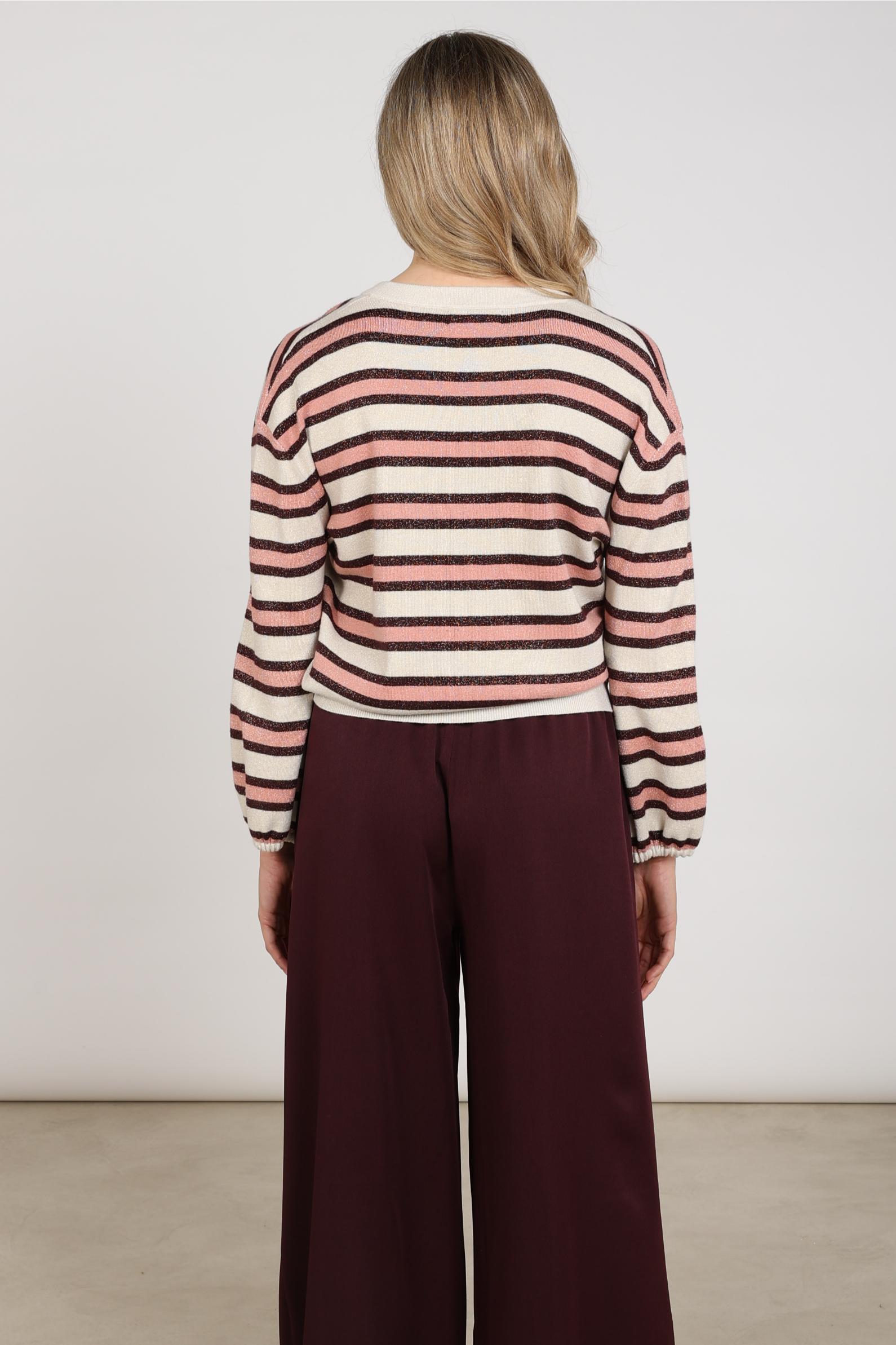 Kim Pullover Stripe | Sand/Rose