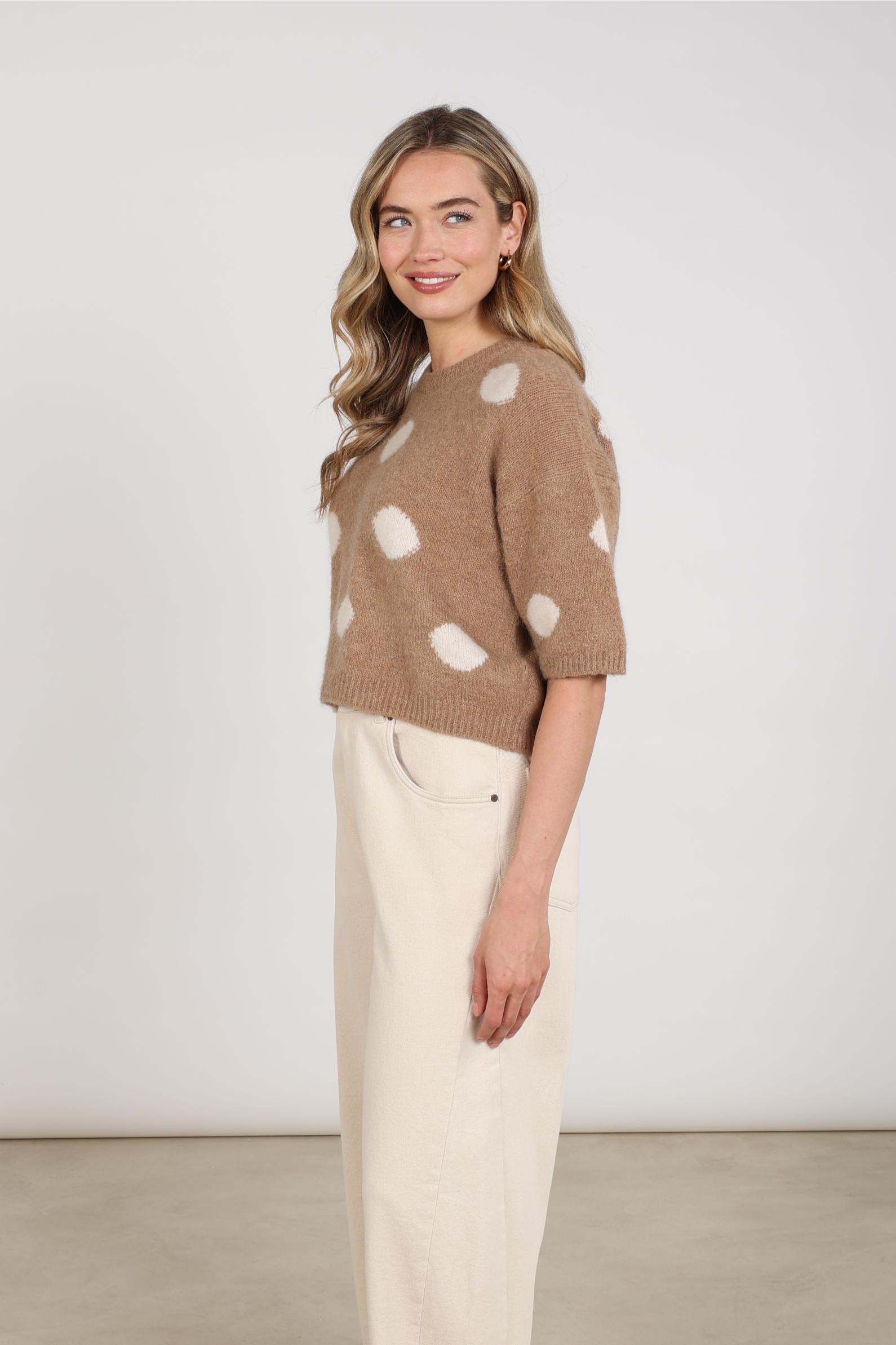 Lara Pullover Dots | Taupe