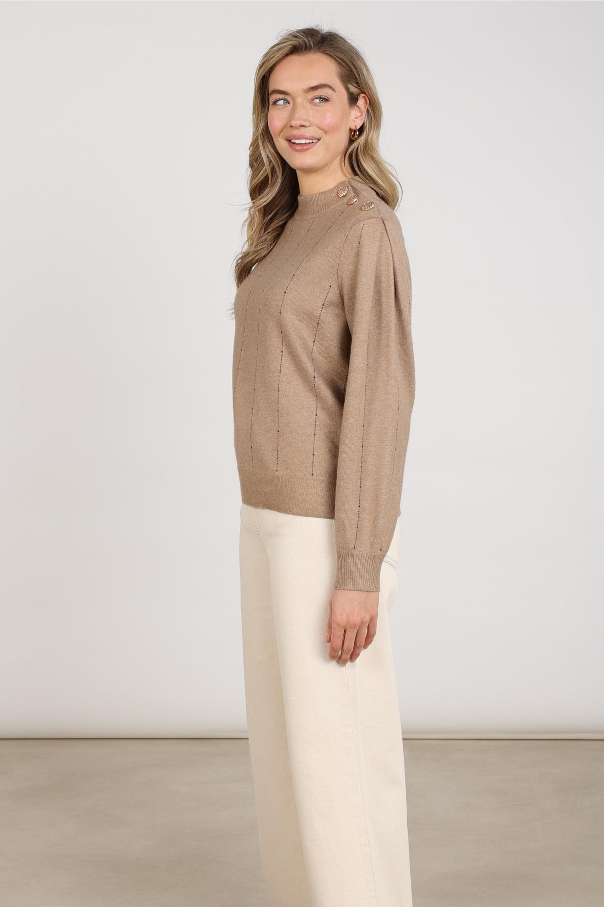 Molly Pullover Strass | Taupe