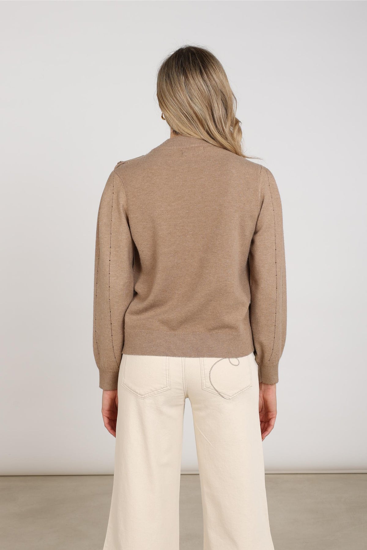 Molly Pullover Strass | Taupe