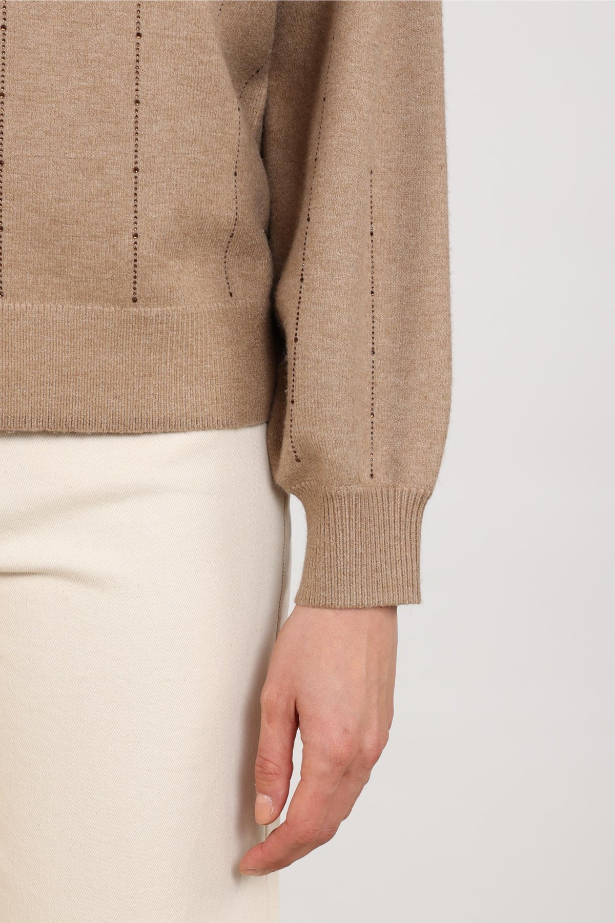 Molly Pullover Strass | Taupe