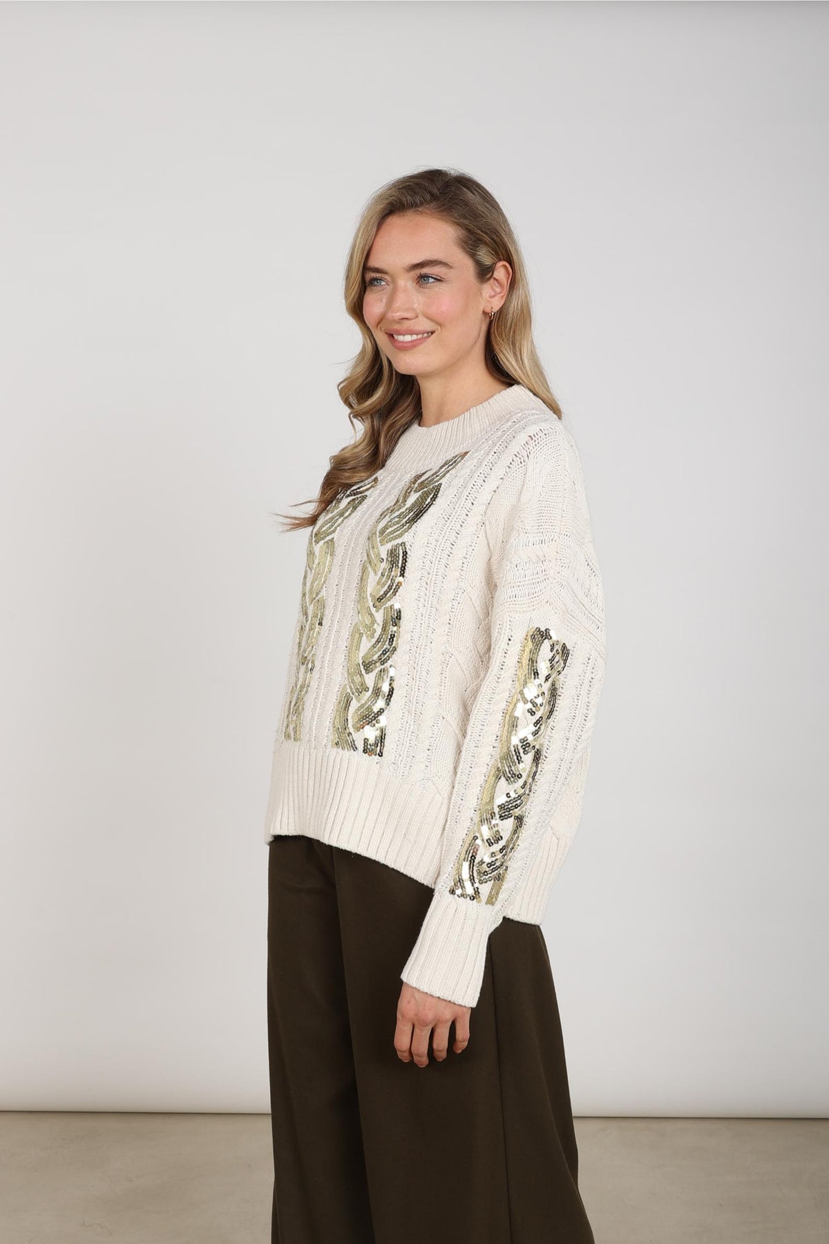 Megan Sequined Sweater | Off White