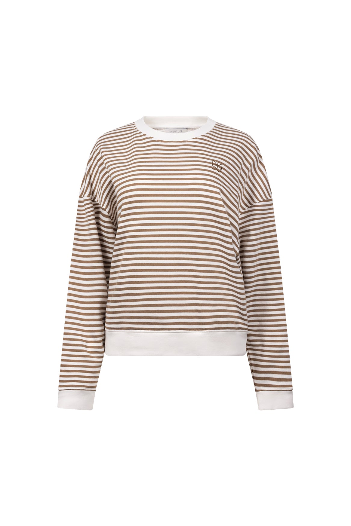Nelly Pullover Stripe | Offwhite/Taupe