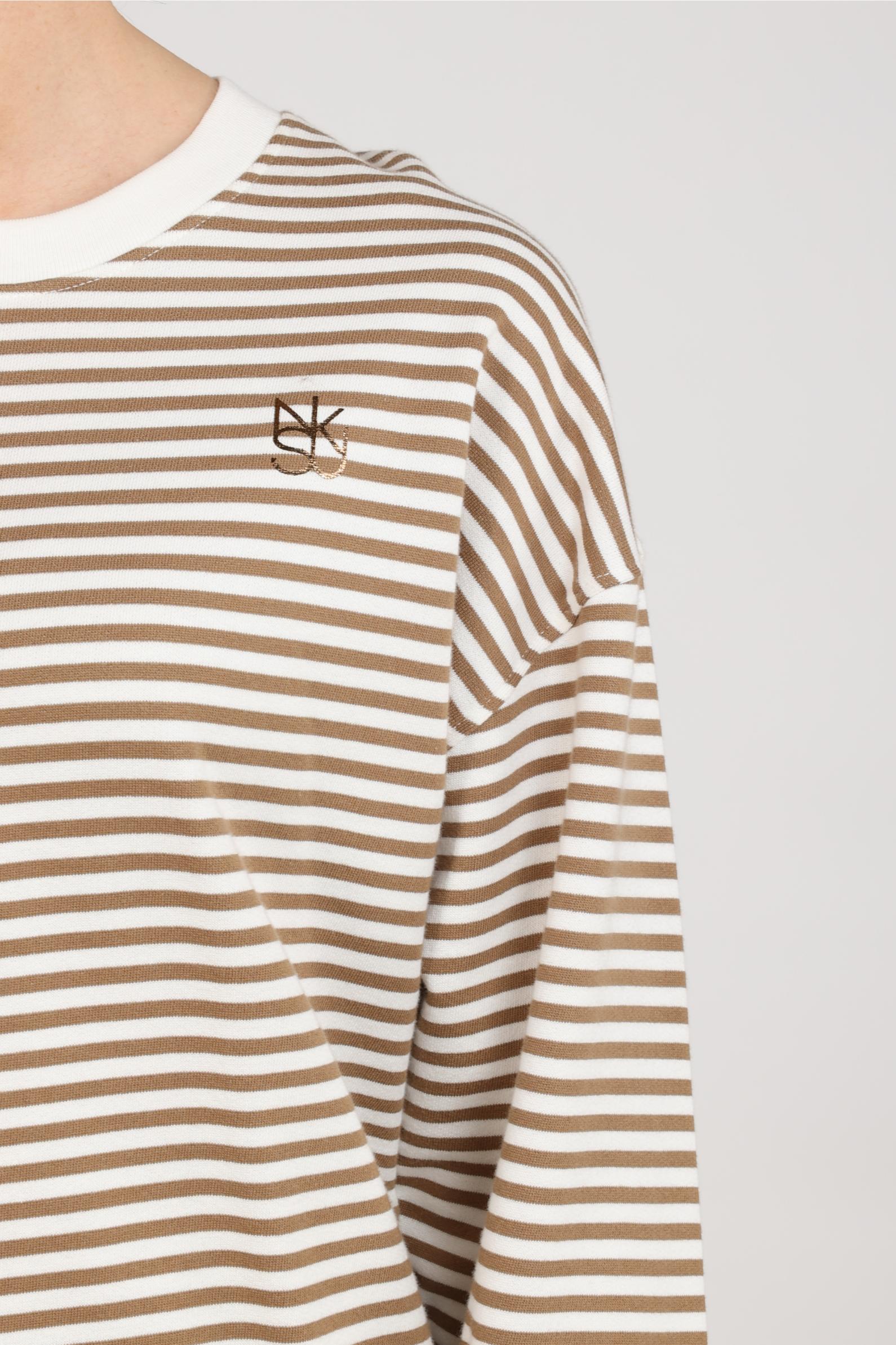Nelly Pullover Stripe | Offwhite/Taupe