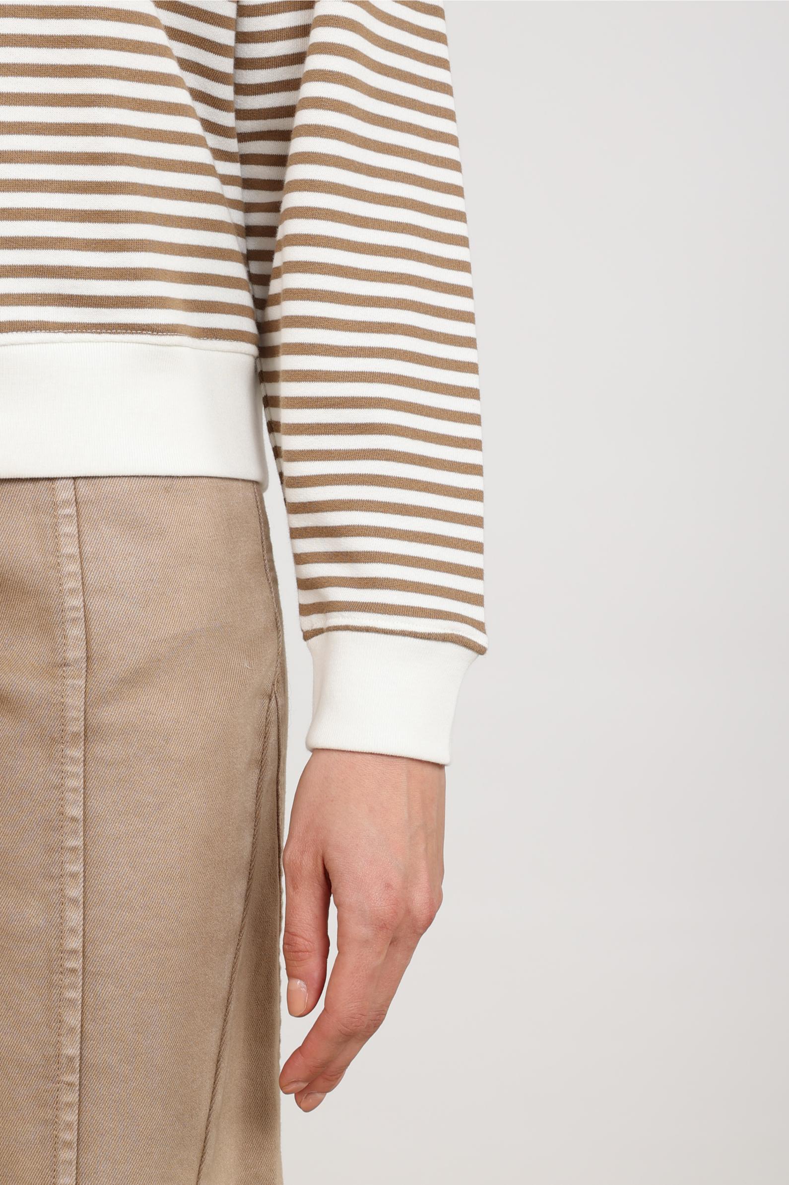 Nelly Pullover Stripe | Offwhite/Taupe