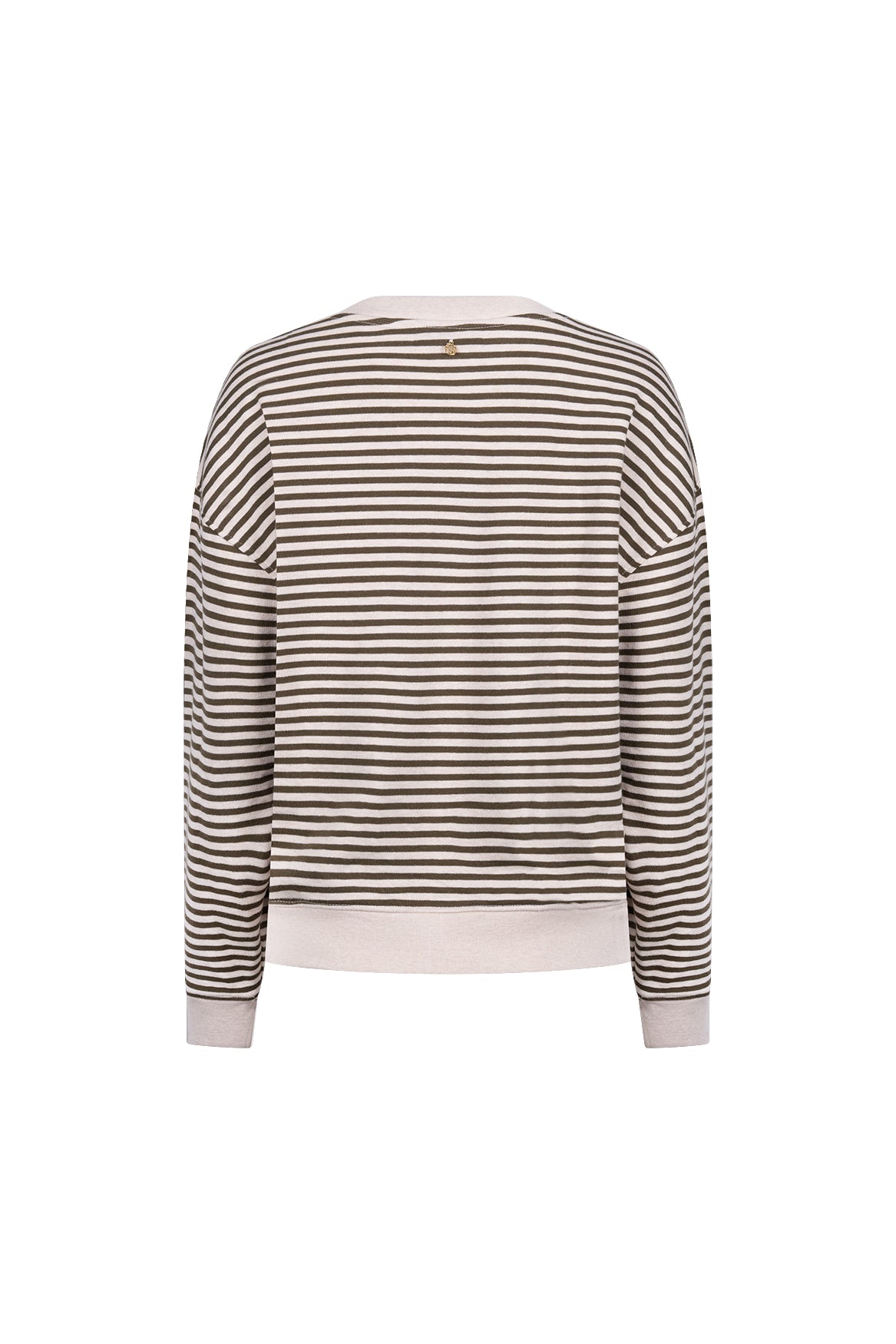 Nelly Pullover Gestreift | Sand Melange/Moos