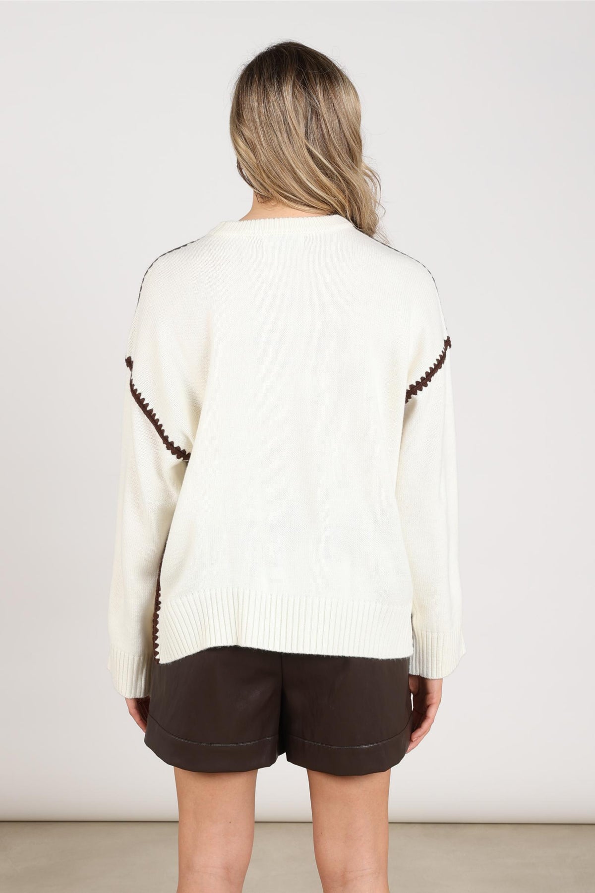Loui Pullover | Offwhite/Chocolate
