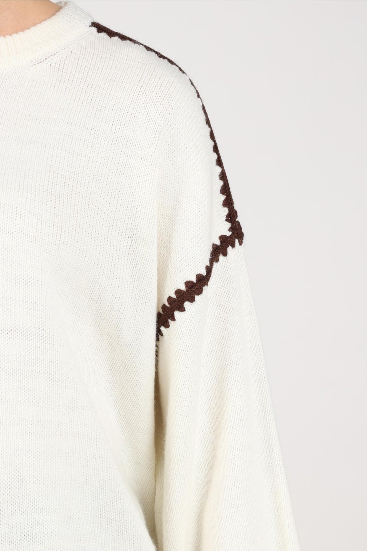 Loui Pullover | Offwhite/Chocolate