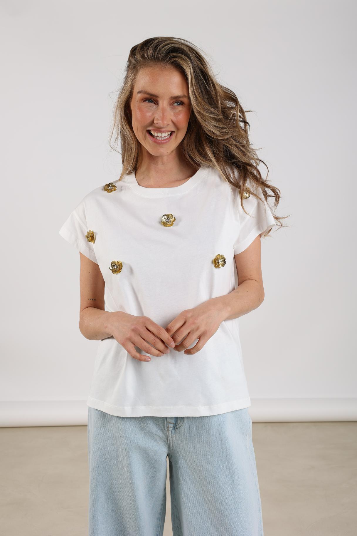 Pearly Shirt Flower | Off White