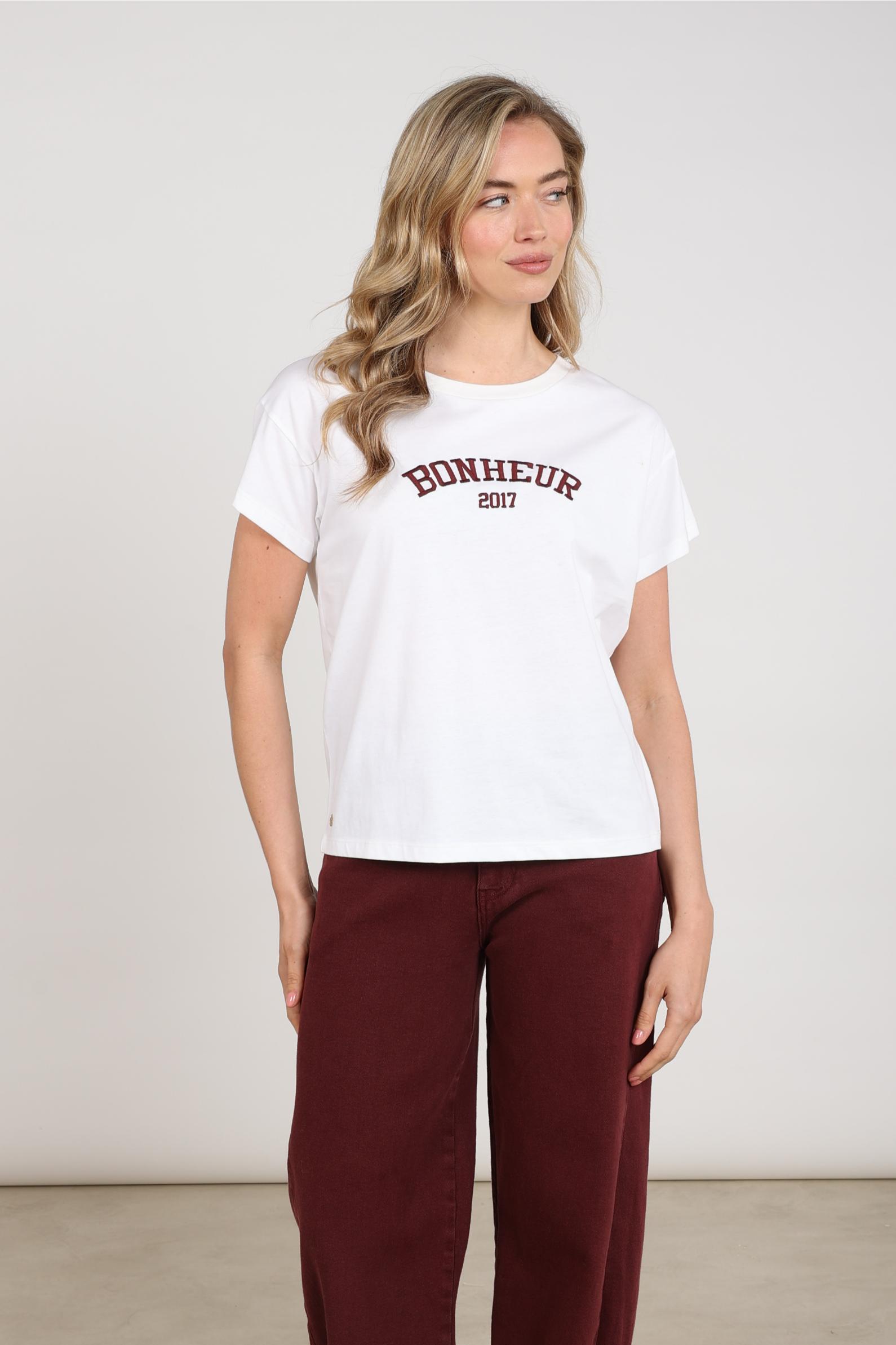Senna T-shirt | Offwhite/Cherry