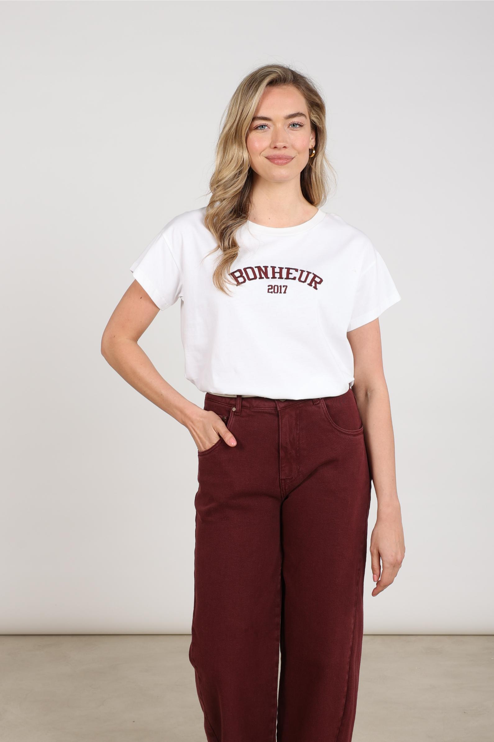 Senna T-shirt | Offwhite/Cherry