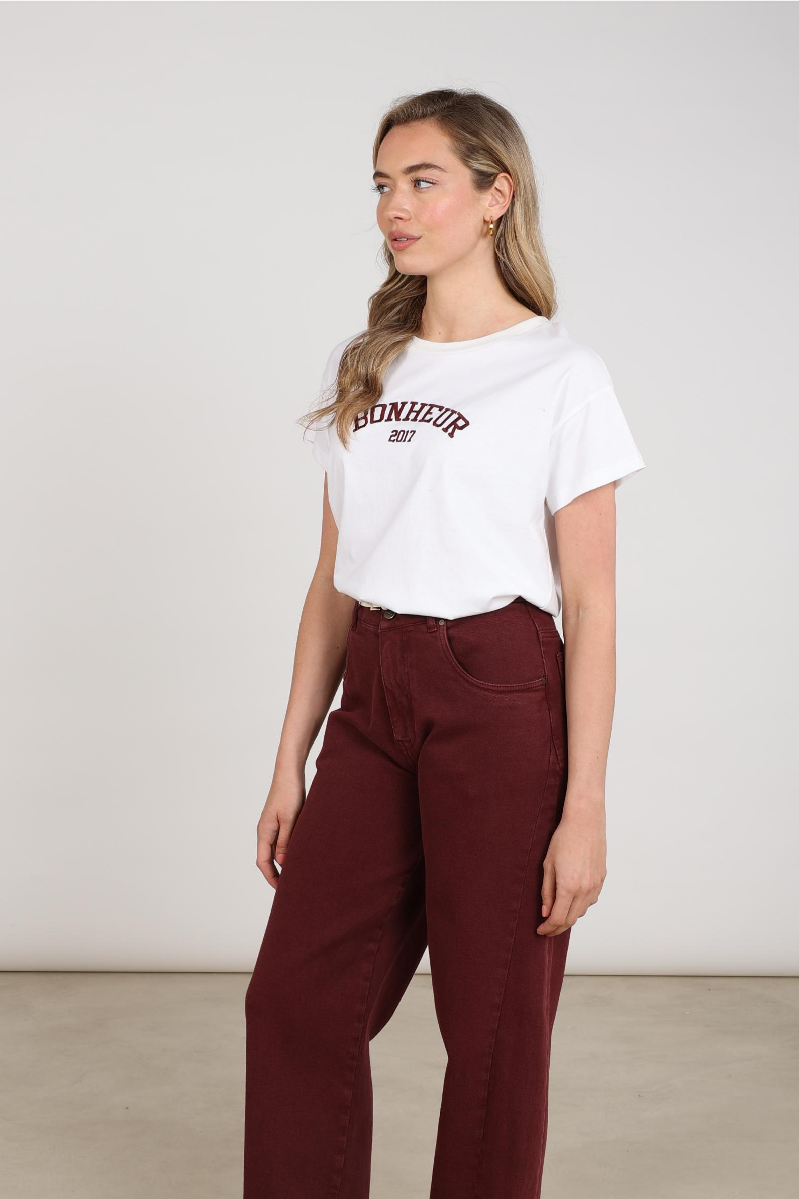 Senna T-shirt | Offwhite/Cherry