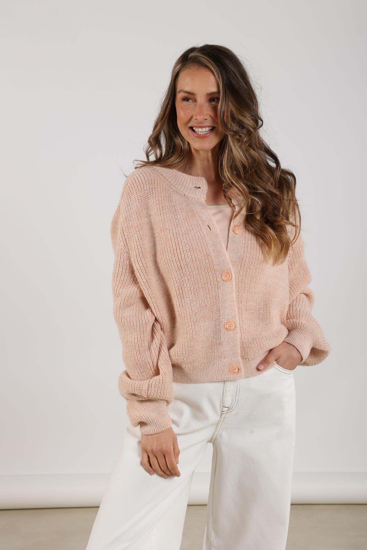 Jess Cardigan Lurex | Dusty Pink