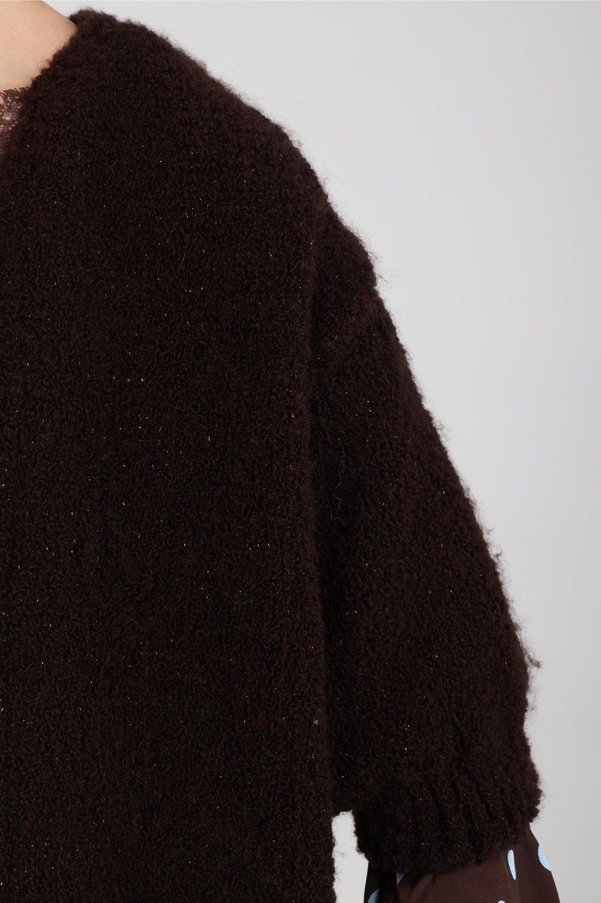 Jip Cardigan Lurex | Chocolate
