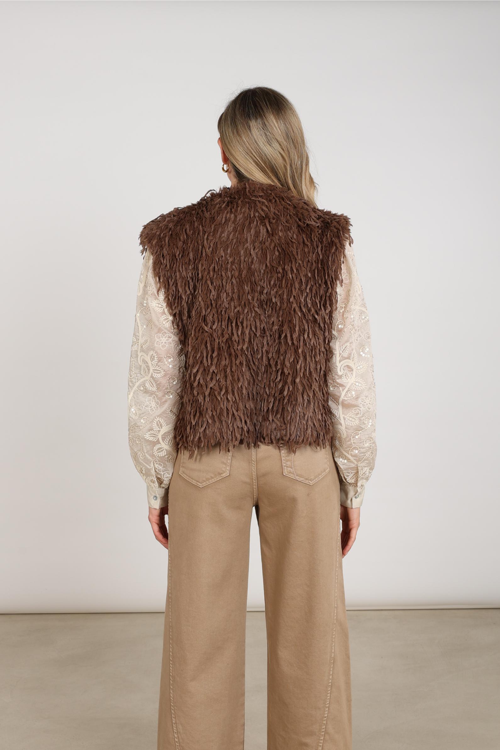 Mila Gilet Feather | Taupe