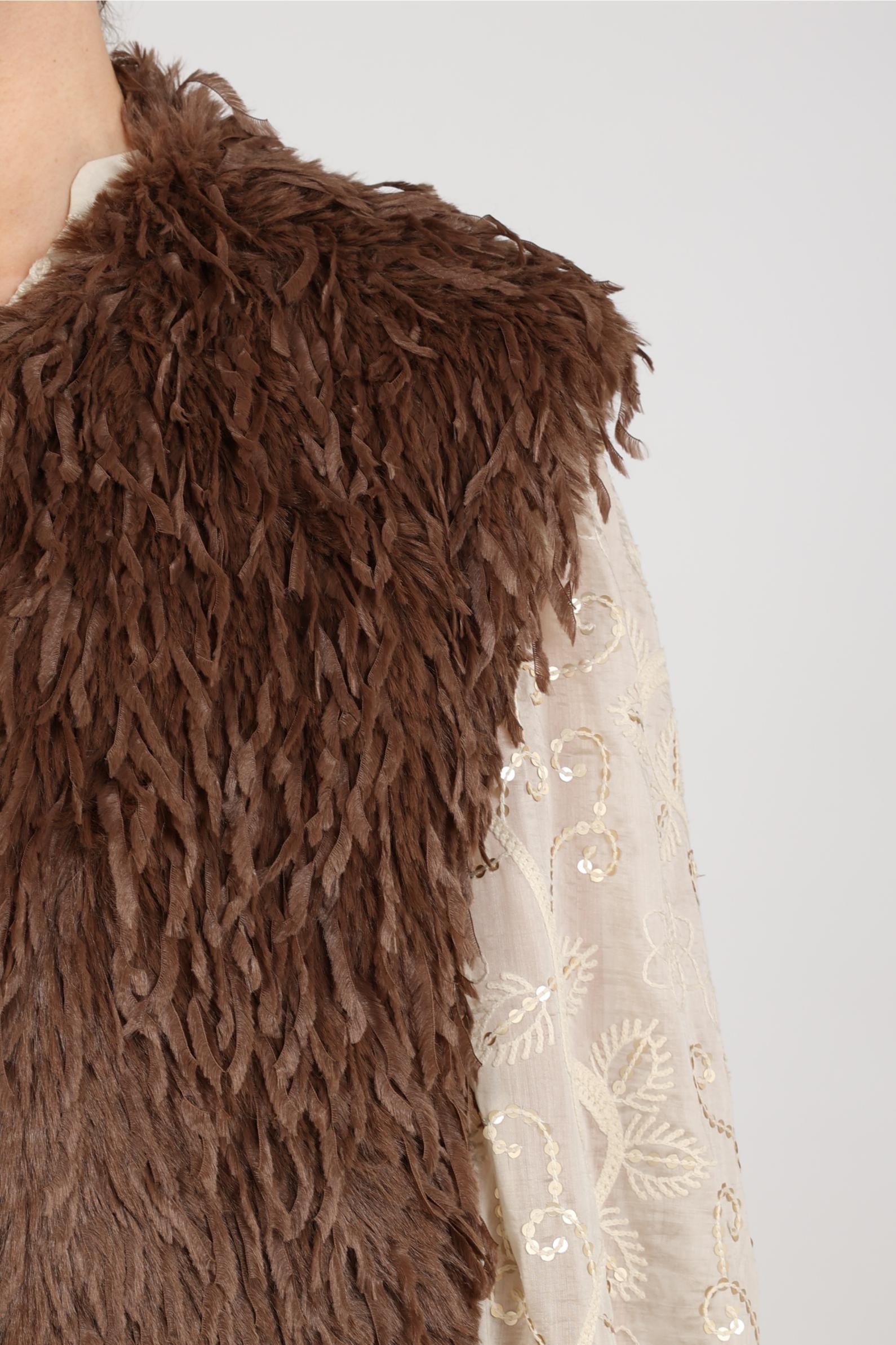 Mila Gilet Feather | Taupe