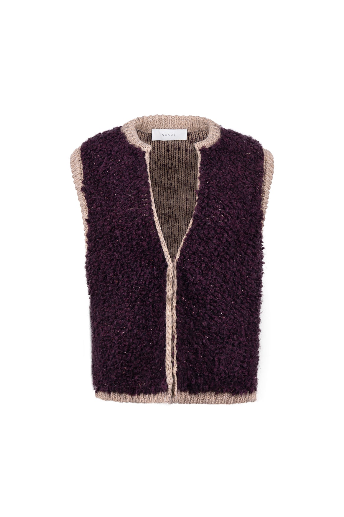 Lana Gilet | Cherry/Taupe