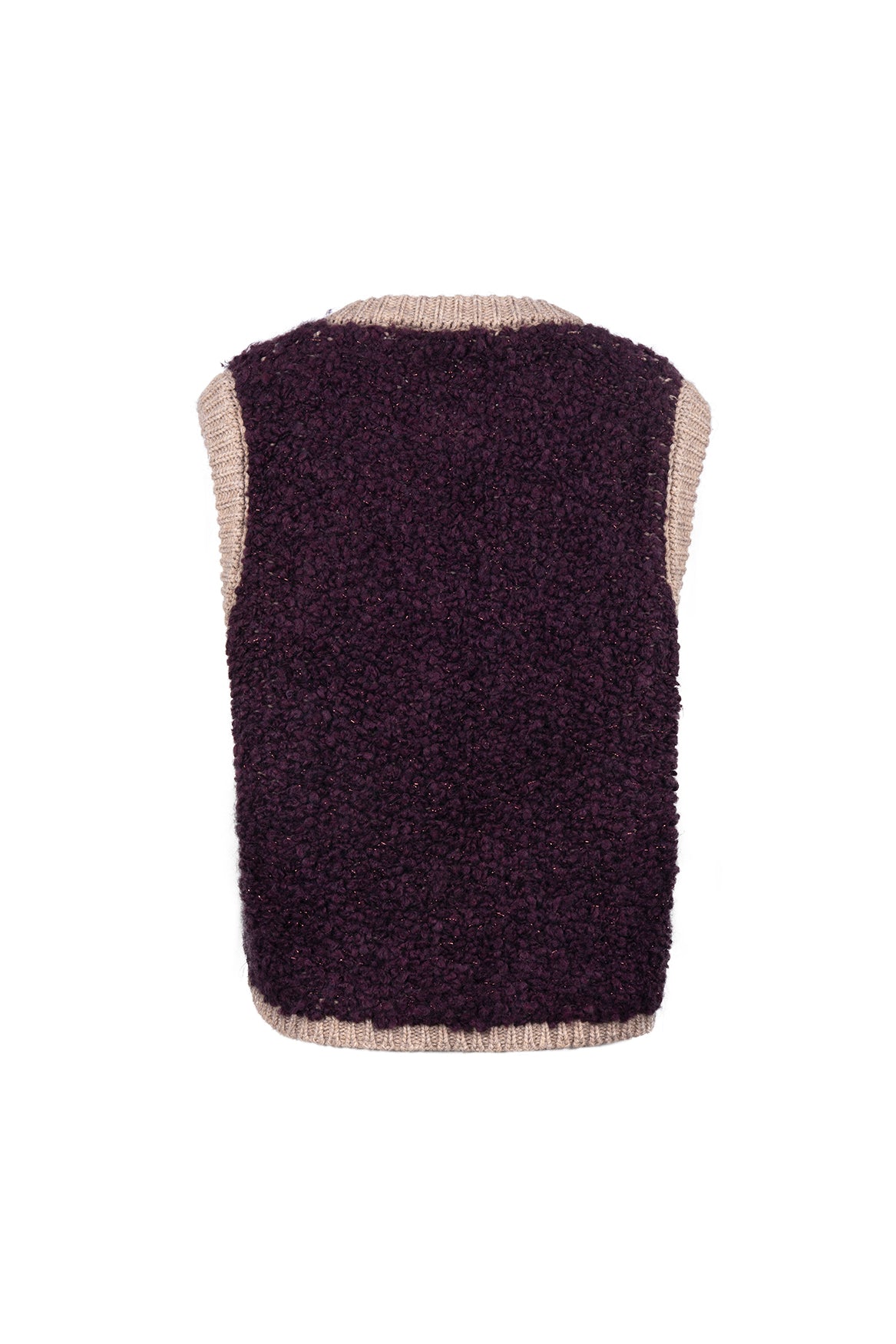 Lana Gilet | Cherry/Taupe