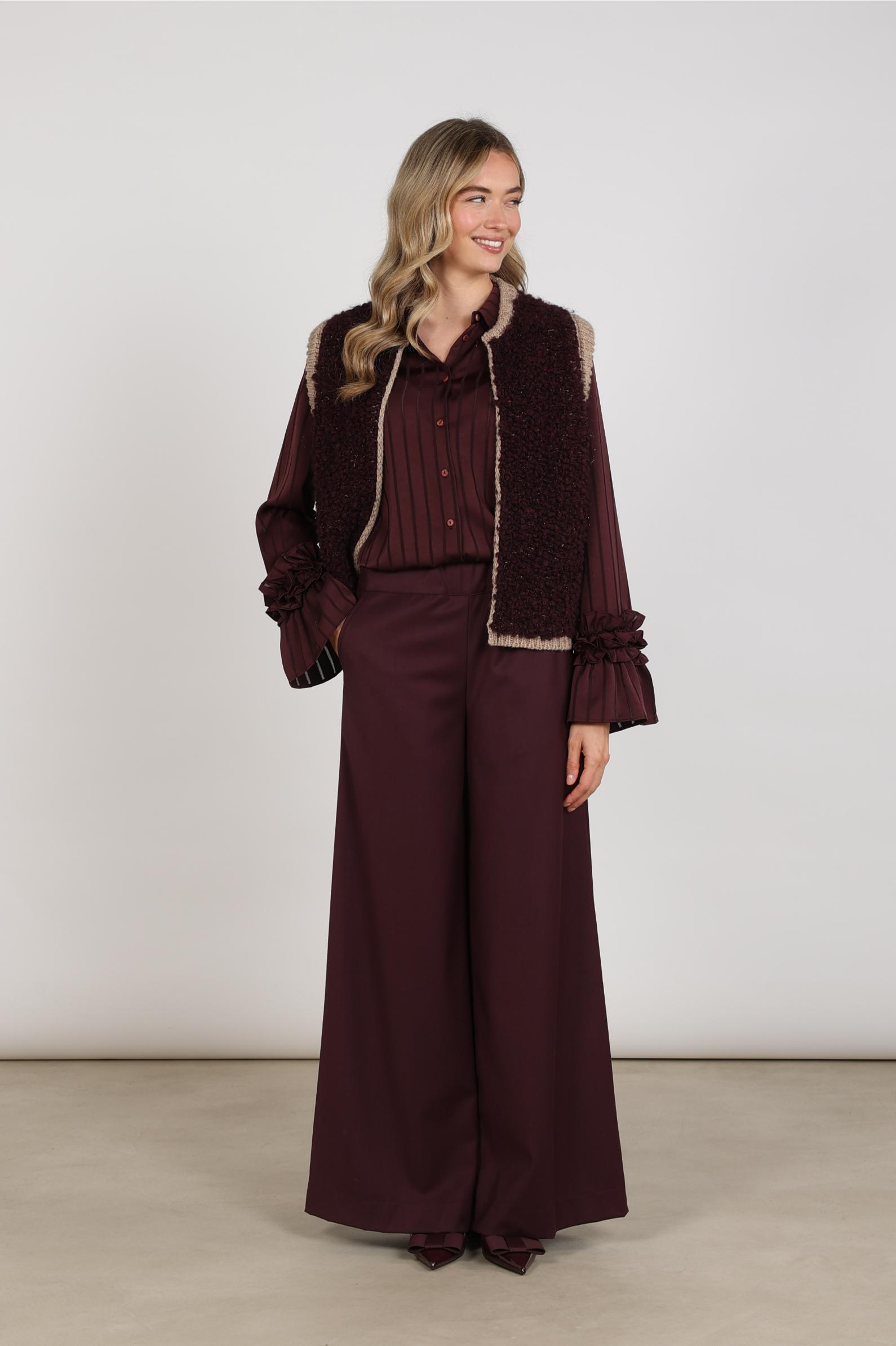 Lana Gilet | Cherry/Taupe