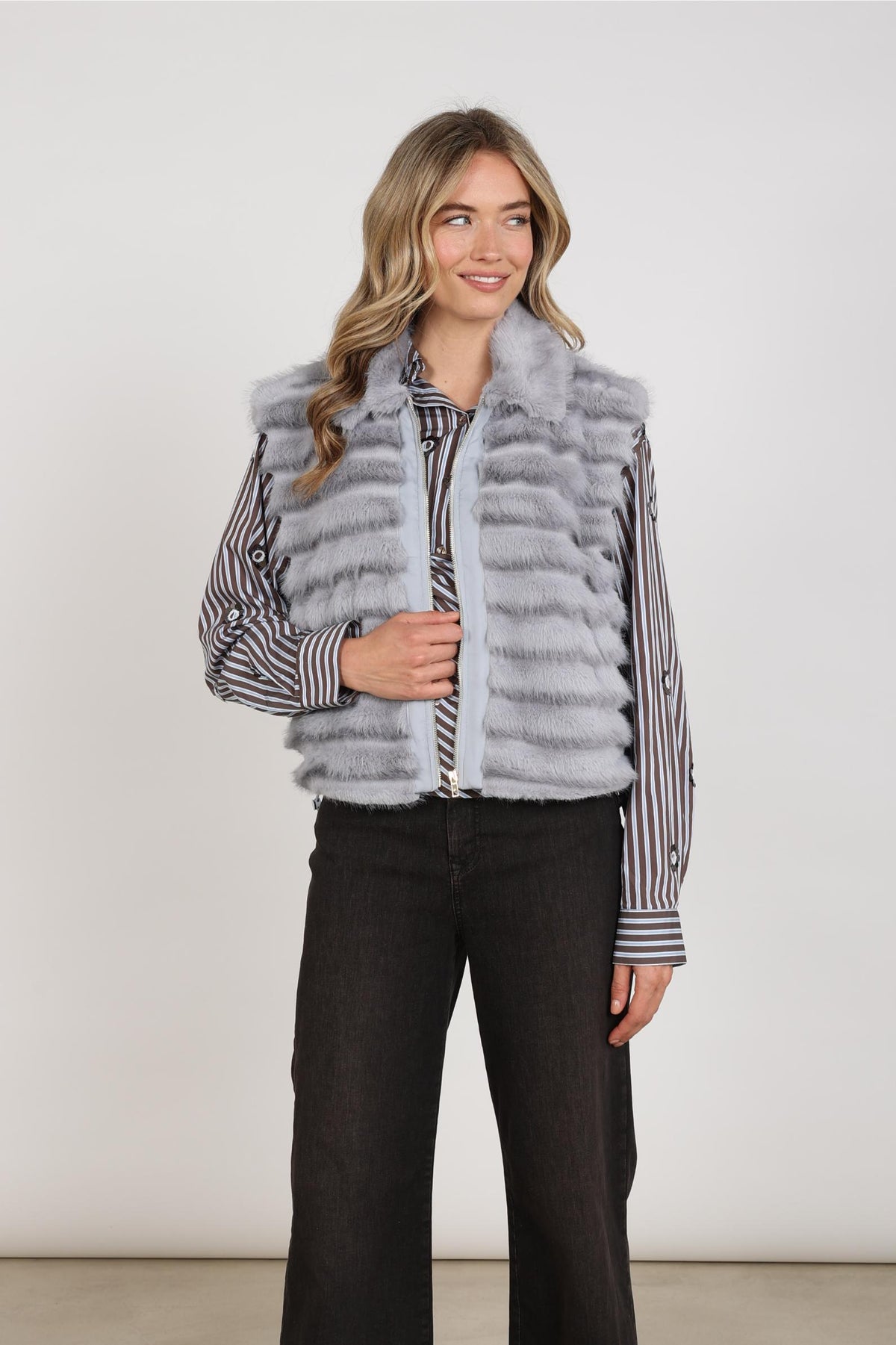 Harriet Gilet Zipper | Sky