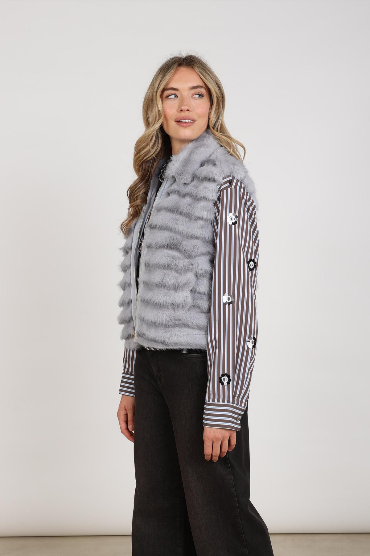 Harriet Gilet Zipper | Sky