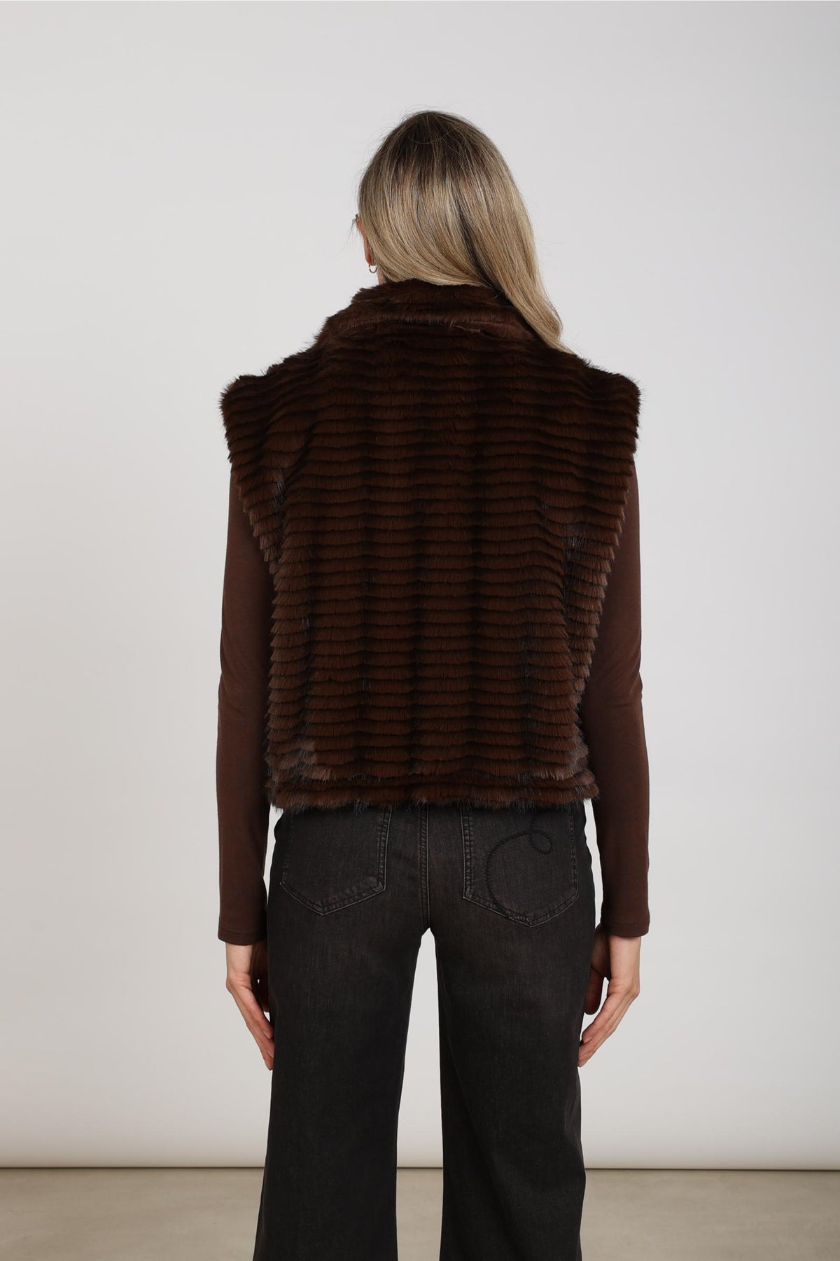 Harriet Gilet Zipper | Chocolate