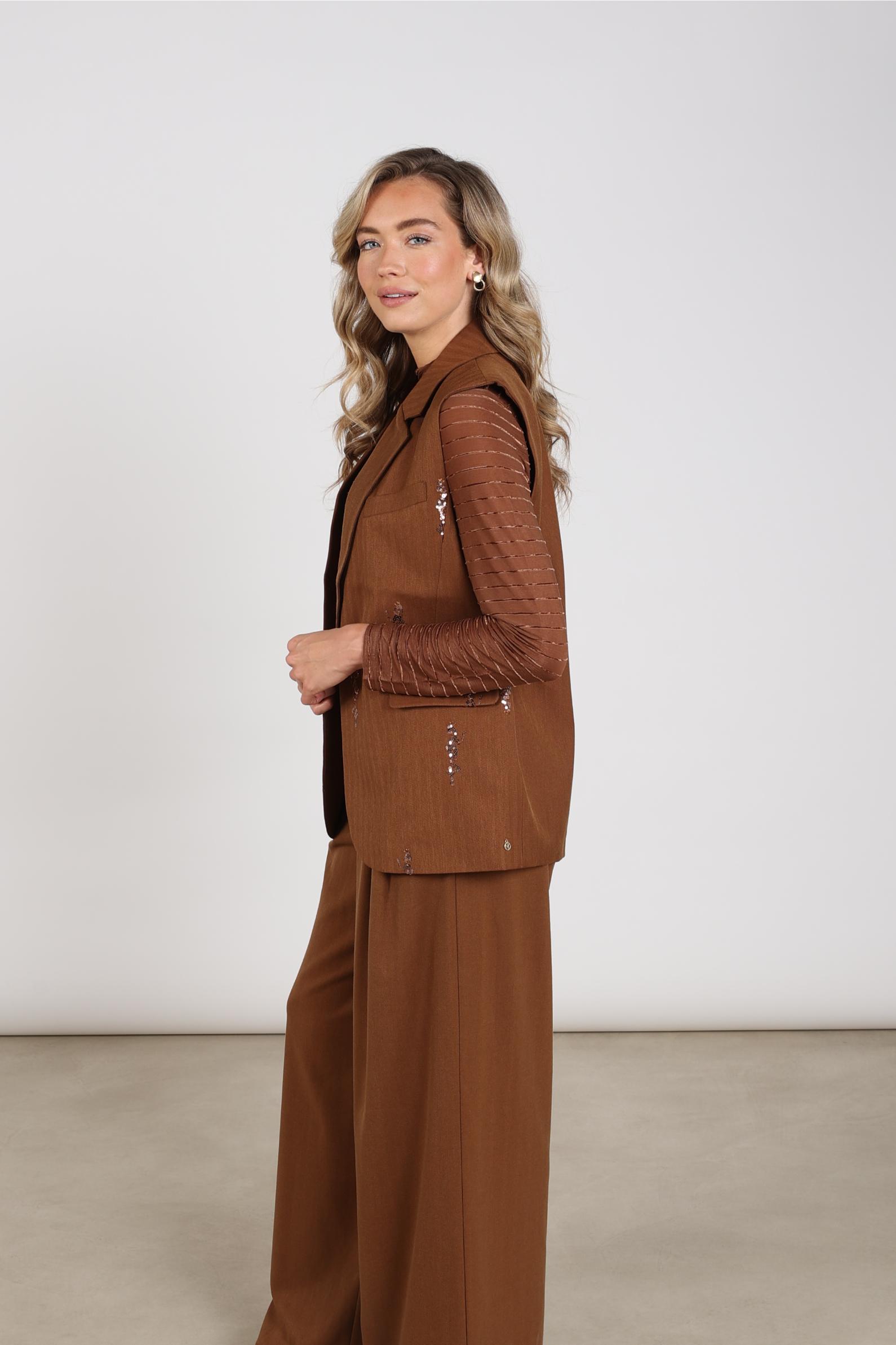 Chlo Gilet Paillet | Espresso