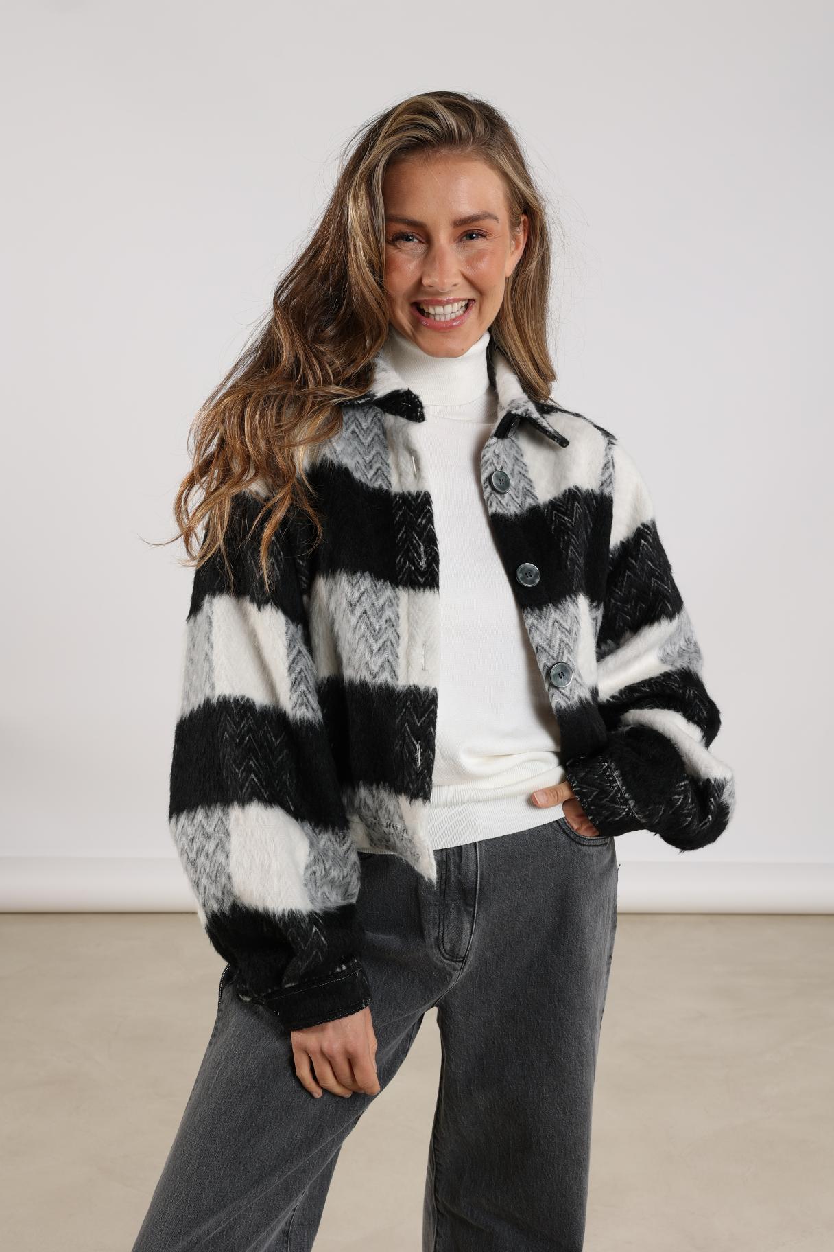 Milou Jacket | Offwhite/Black