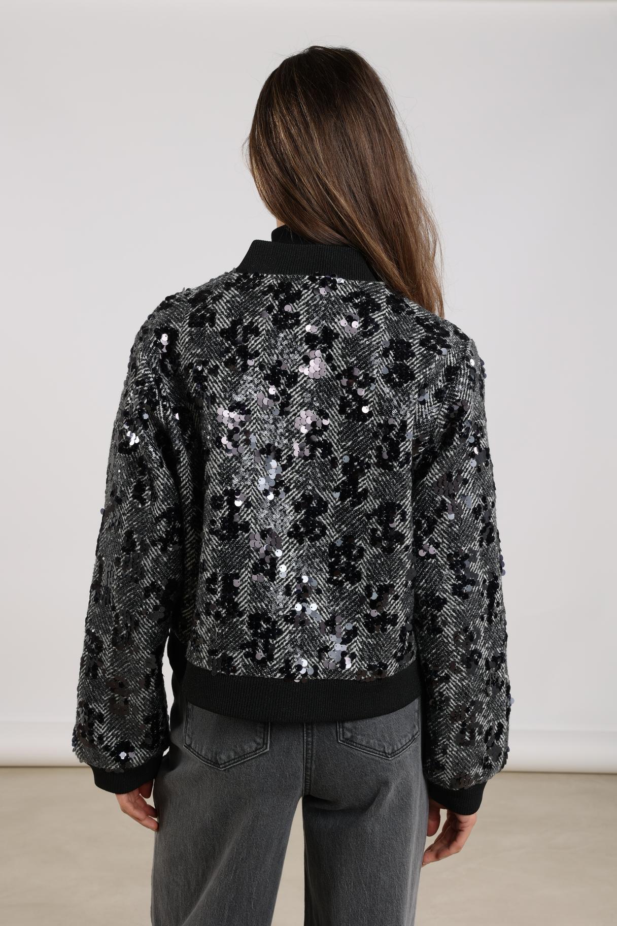 Mia Jacket Paillet | Offwhite/Black