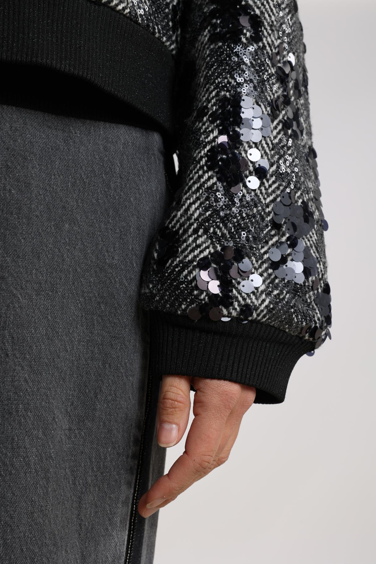 Mia Jacket Paillet | Offwhite/Black