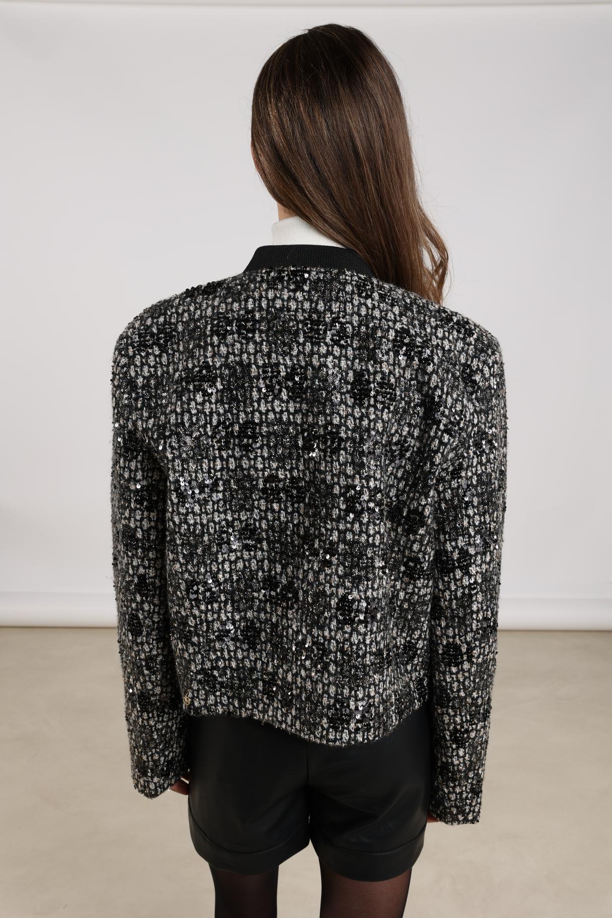 Roos Jacket Paillet | Offwhite/Black