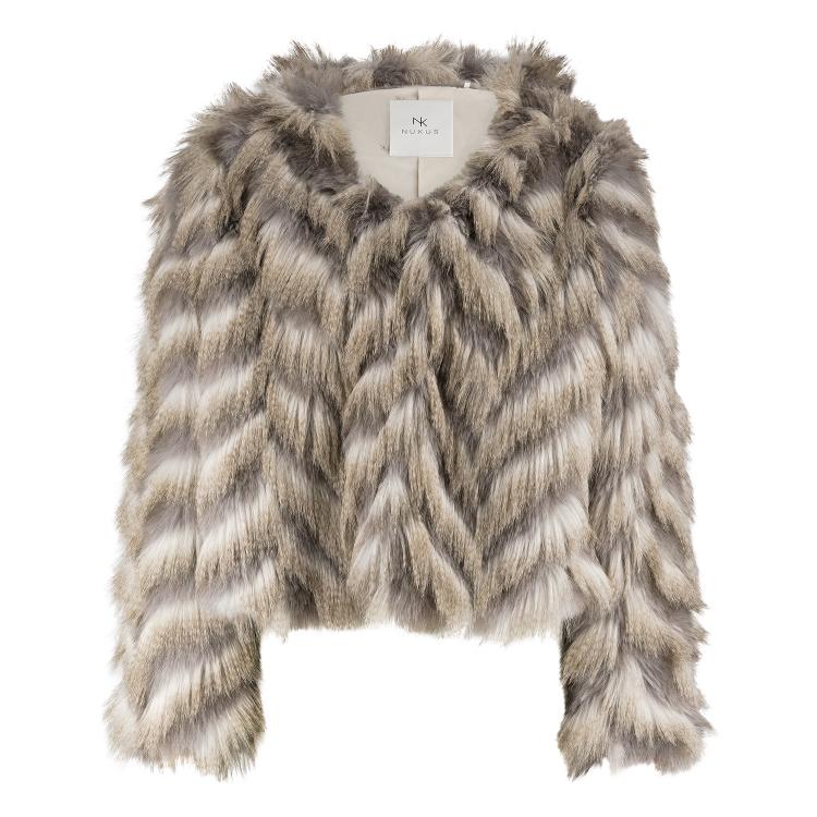 Lori Jacket Zigzag | Offwhite/grey