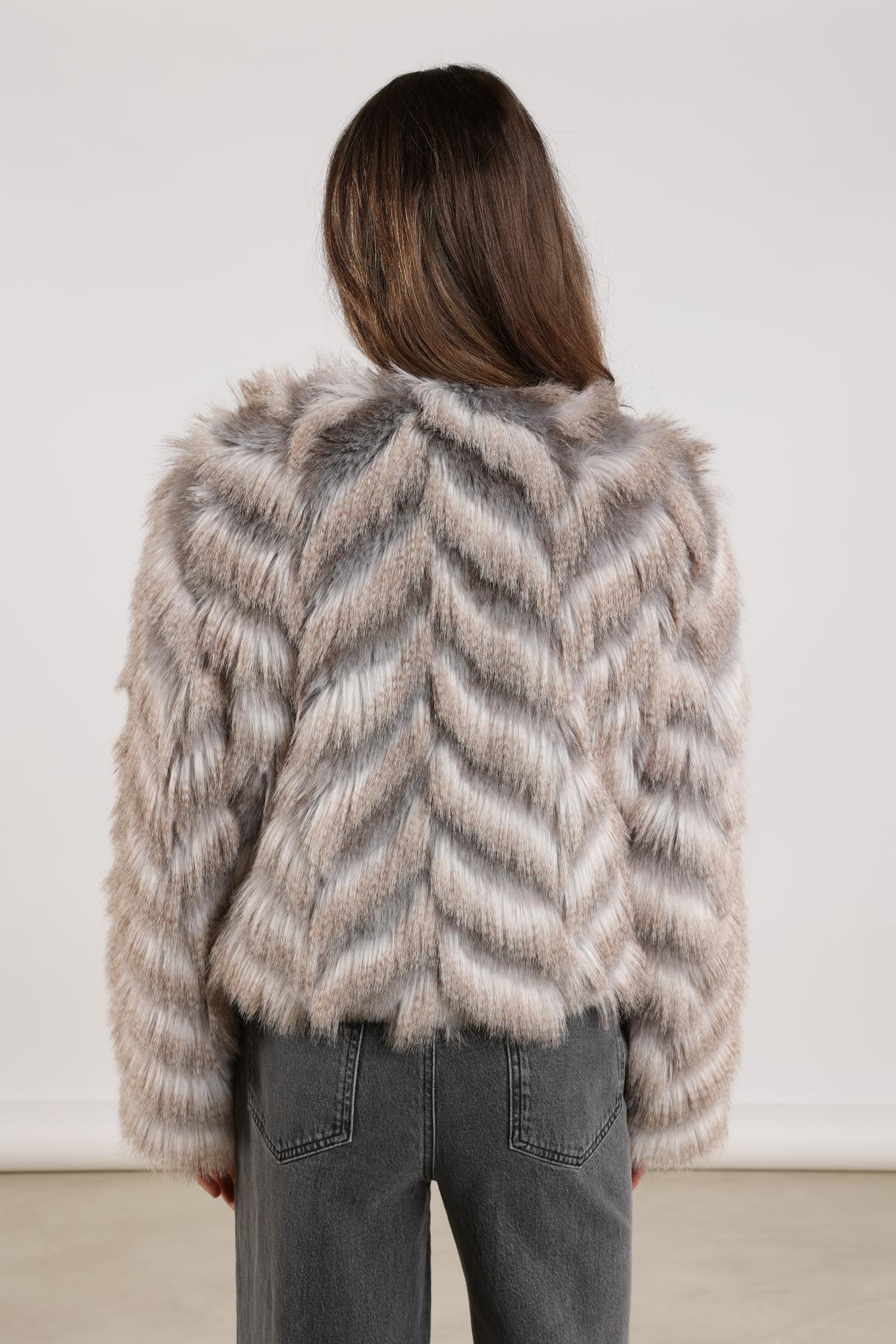 Lori Jacket Zigzag | Offwhite/grey