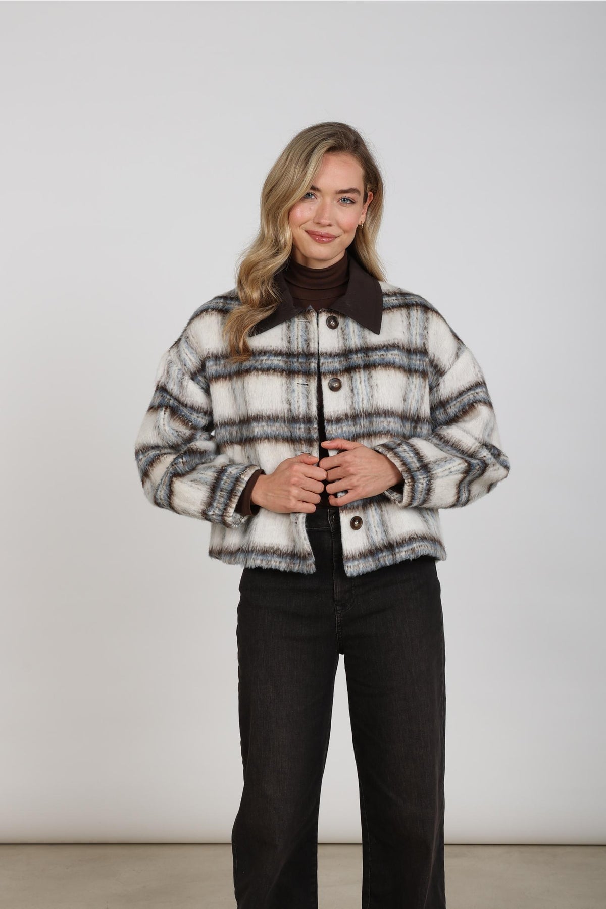 Debora Jacket | Offwhite/Chocolate