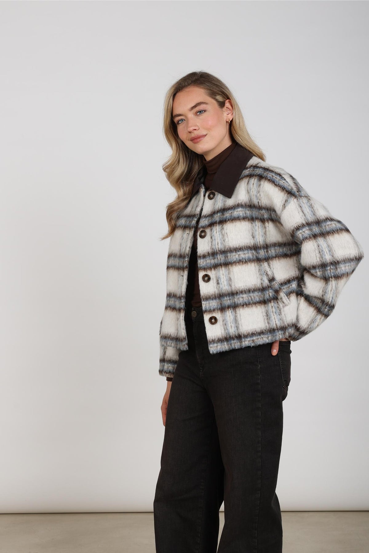 Debora Jacket | Offwhite/Chocolate