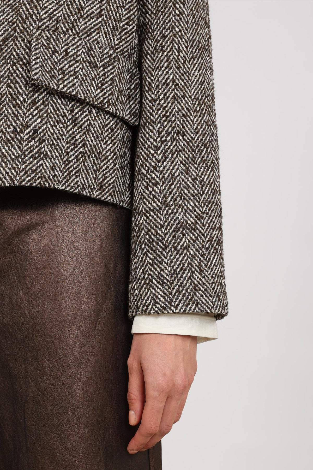 Daphne Jacket Herringbone | Chocolate/Sand