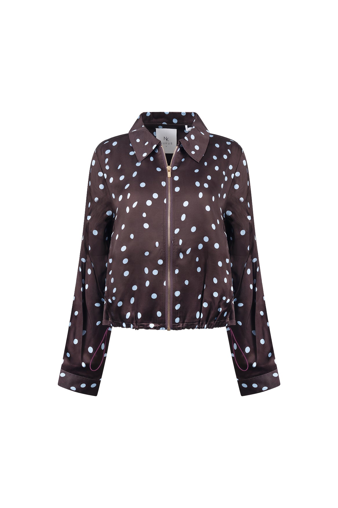 Doreen Bomber Dots | Chocolate/Sky