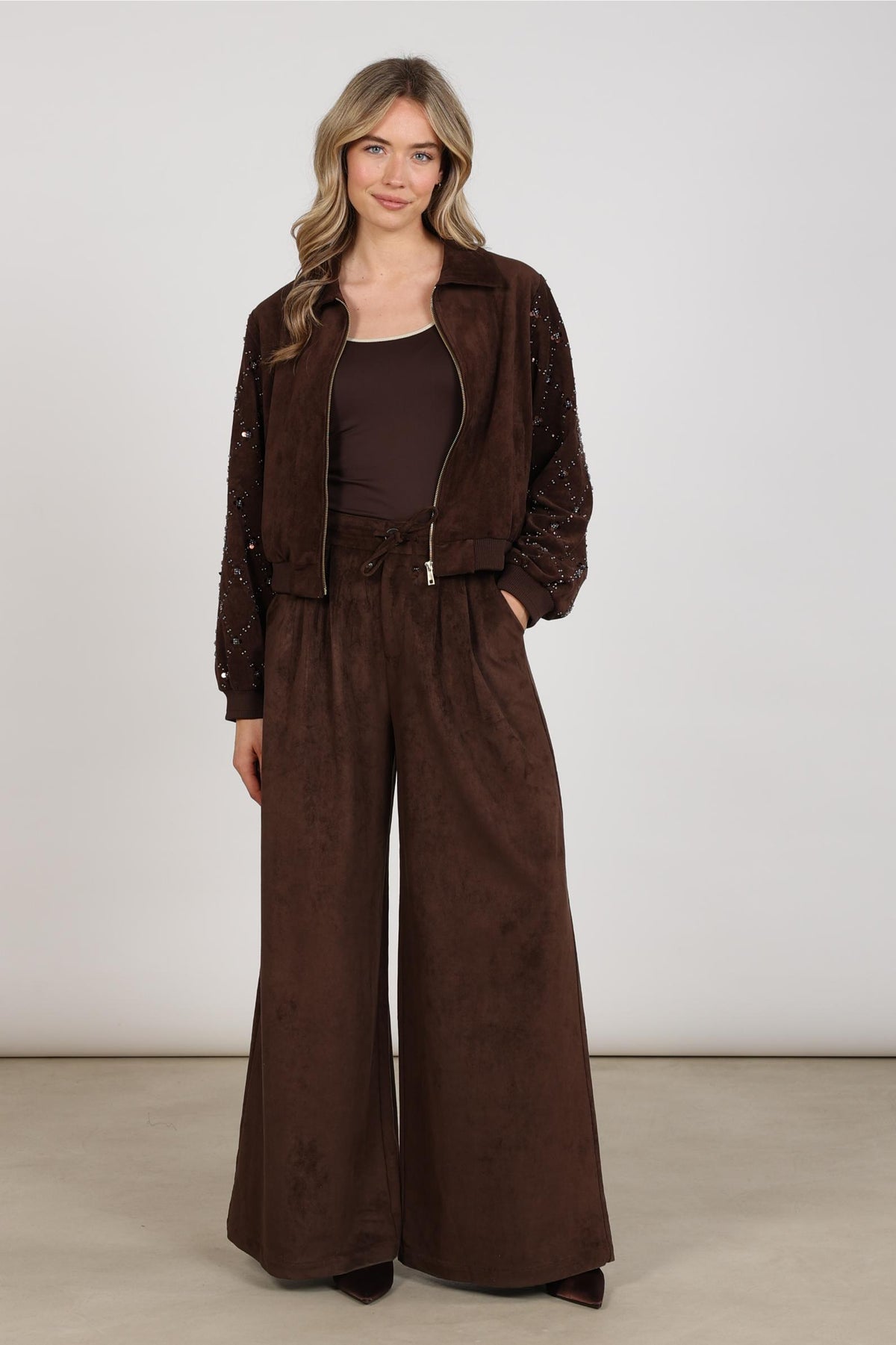 Daisy Bomber Suede | Chocolate
