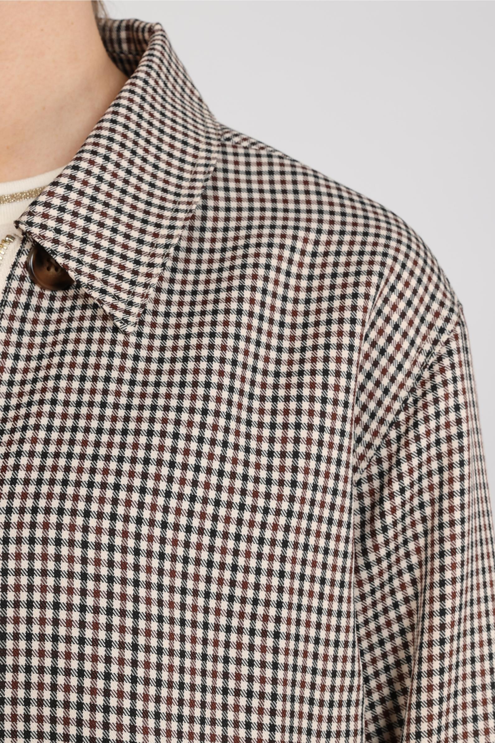 Dominique Jacket Check | Offwhite/Espresso