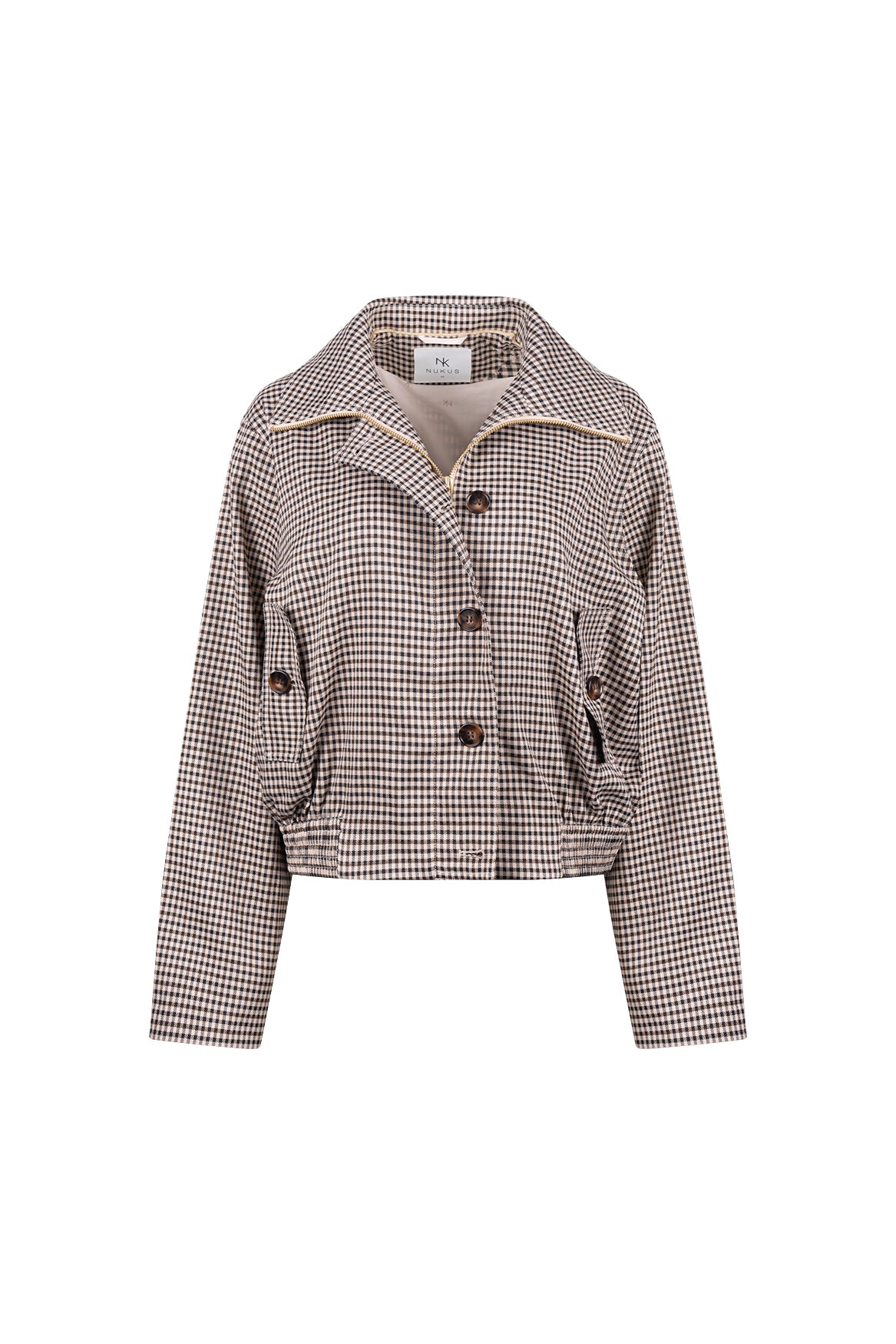 Dahlia Jacket Check | Sand/Chocolate