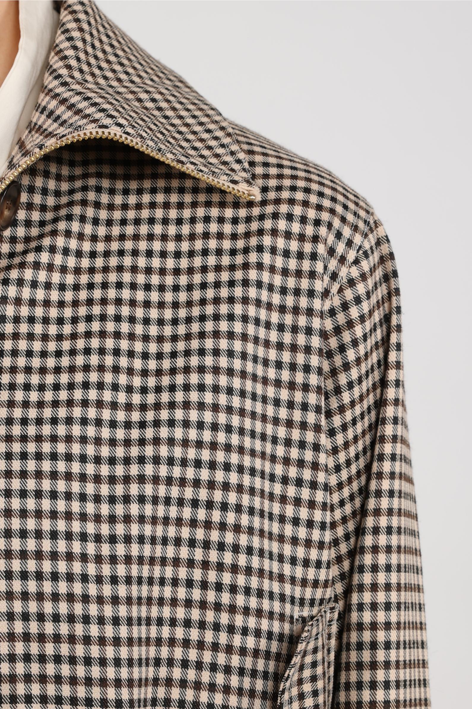 Dahlia Jacket Check | Sand/Chocolate