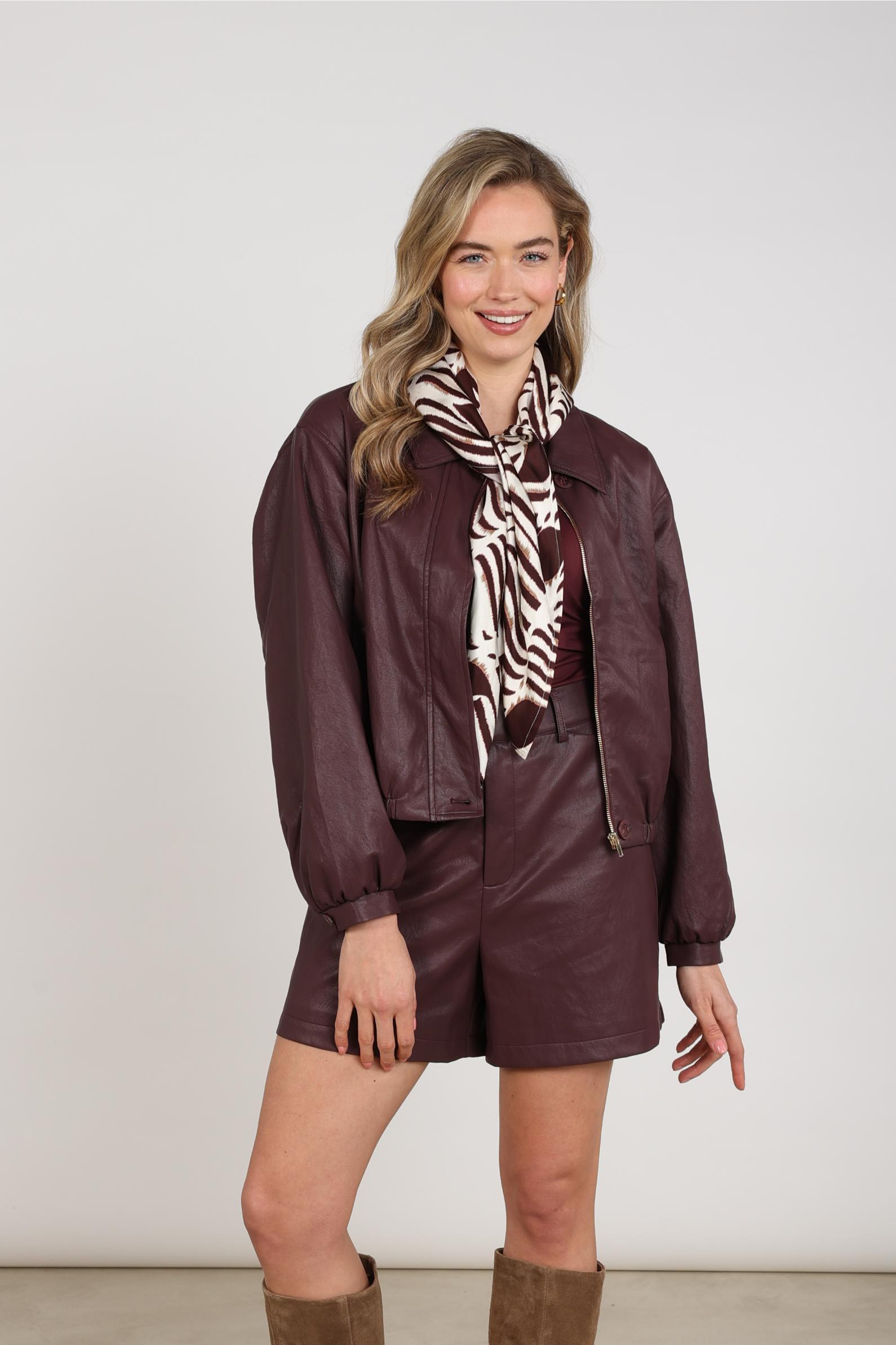 Cici Scarf Zebra | Offwhite/Cherry